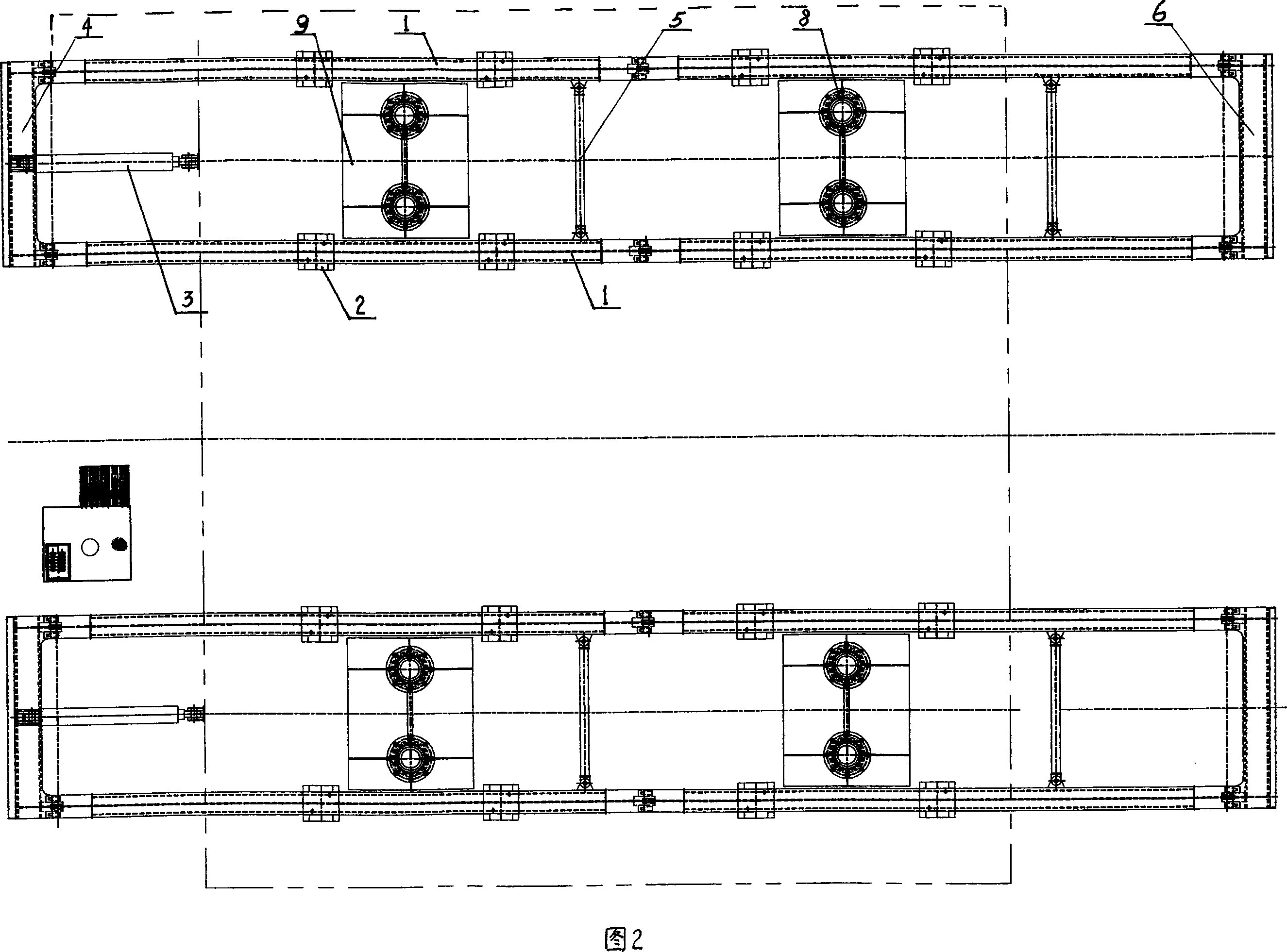 Guide rail stepwise type borer motion device