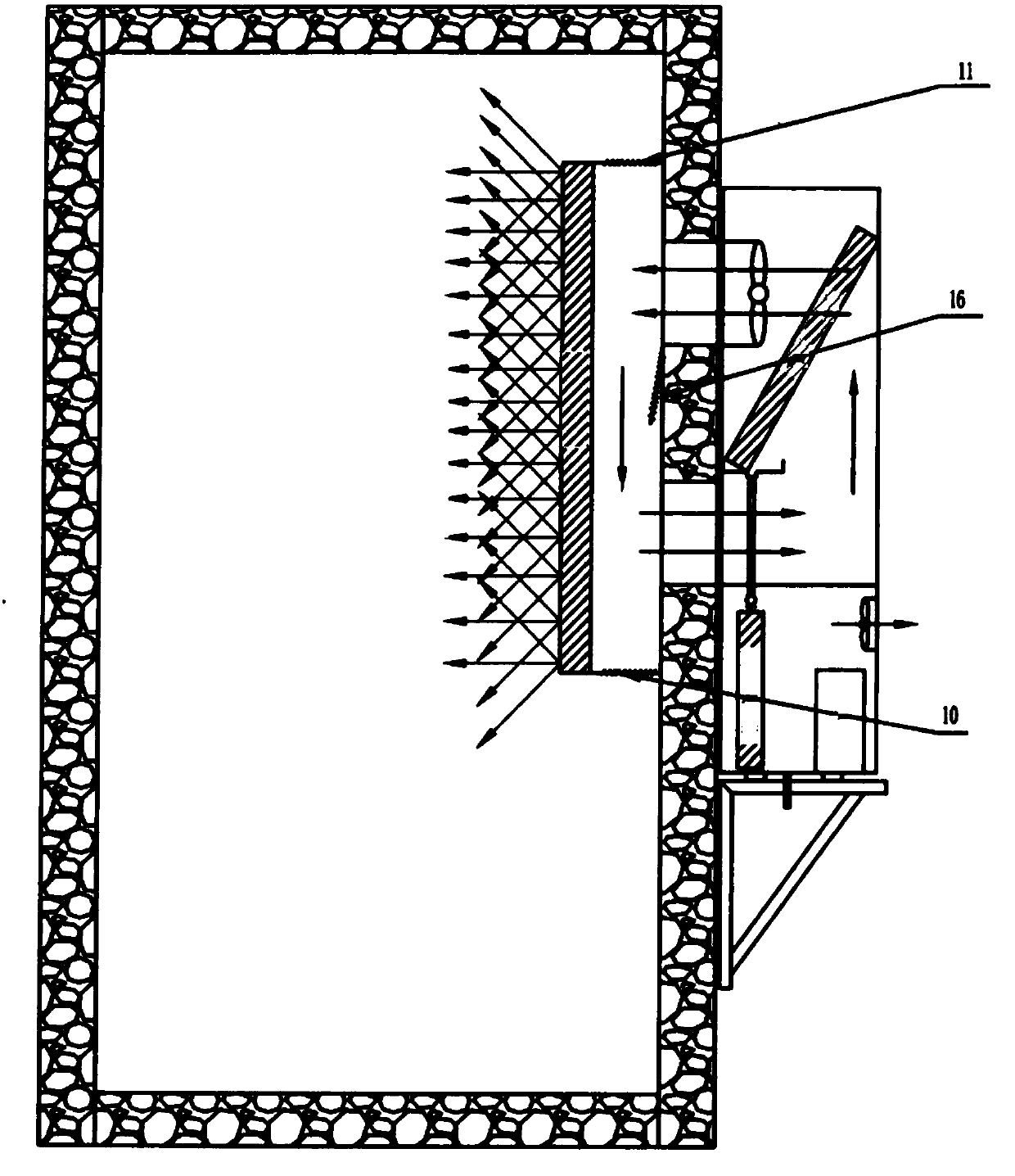 Indoor radiation cooling method and low-temperature radiation panel split air conditioner