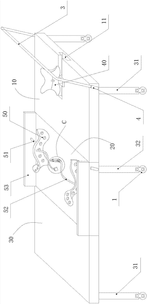 Three-section type stretcher bed capable of reducing secondary injury in traumatic orthopedics department