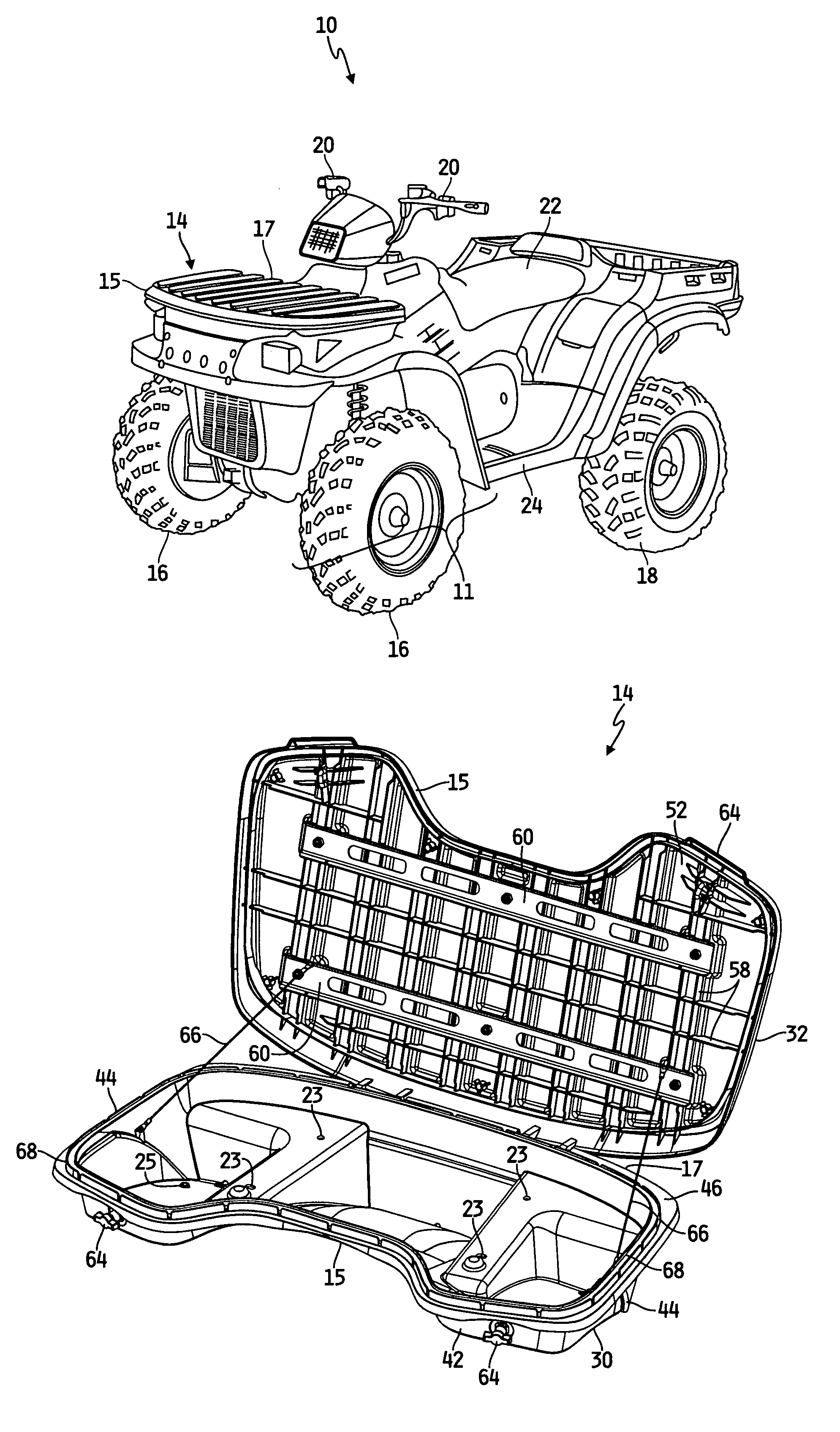 All-terrain vehicle storage box