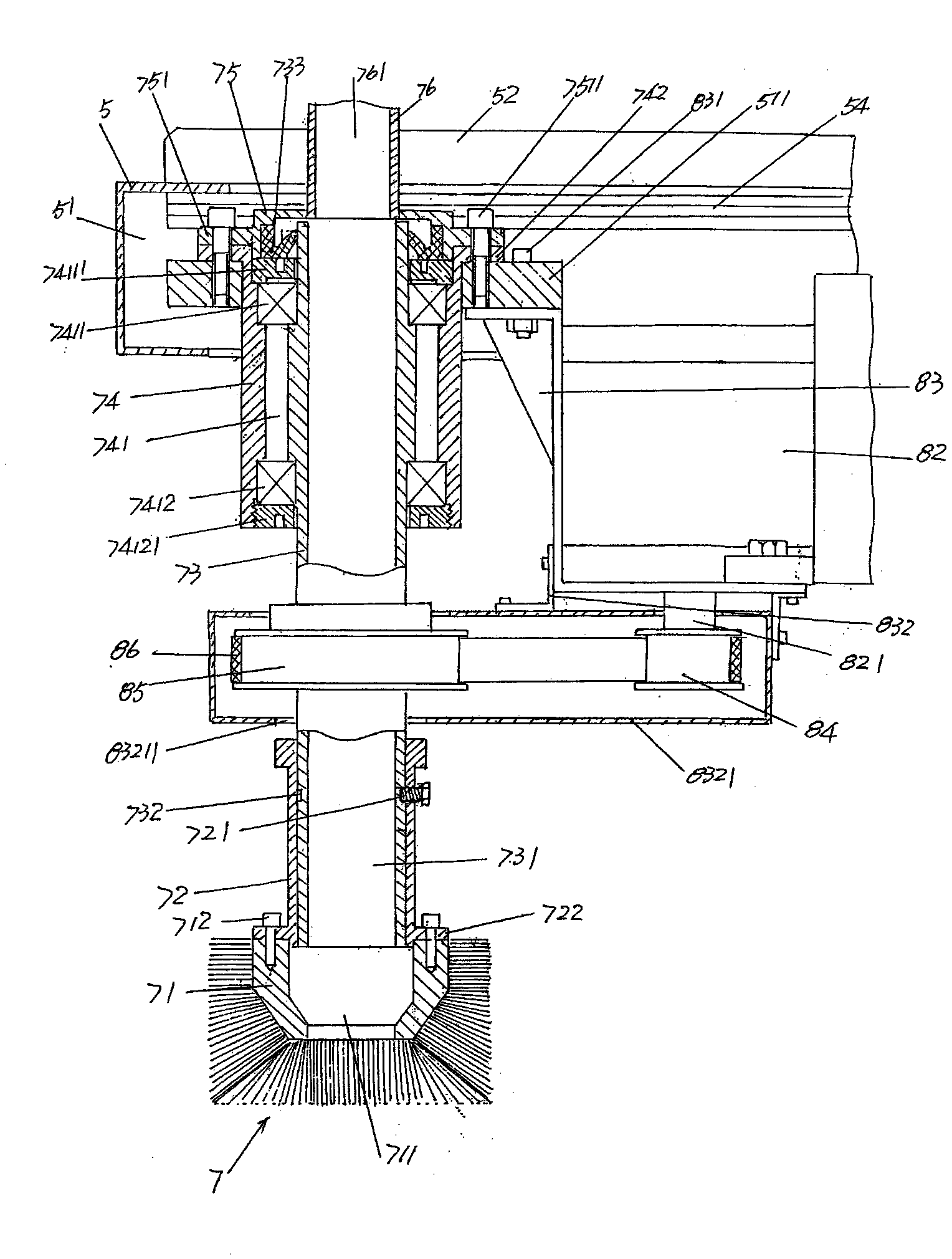 Sagger automatic sweeping device for electronic kiln automatic production line