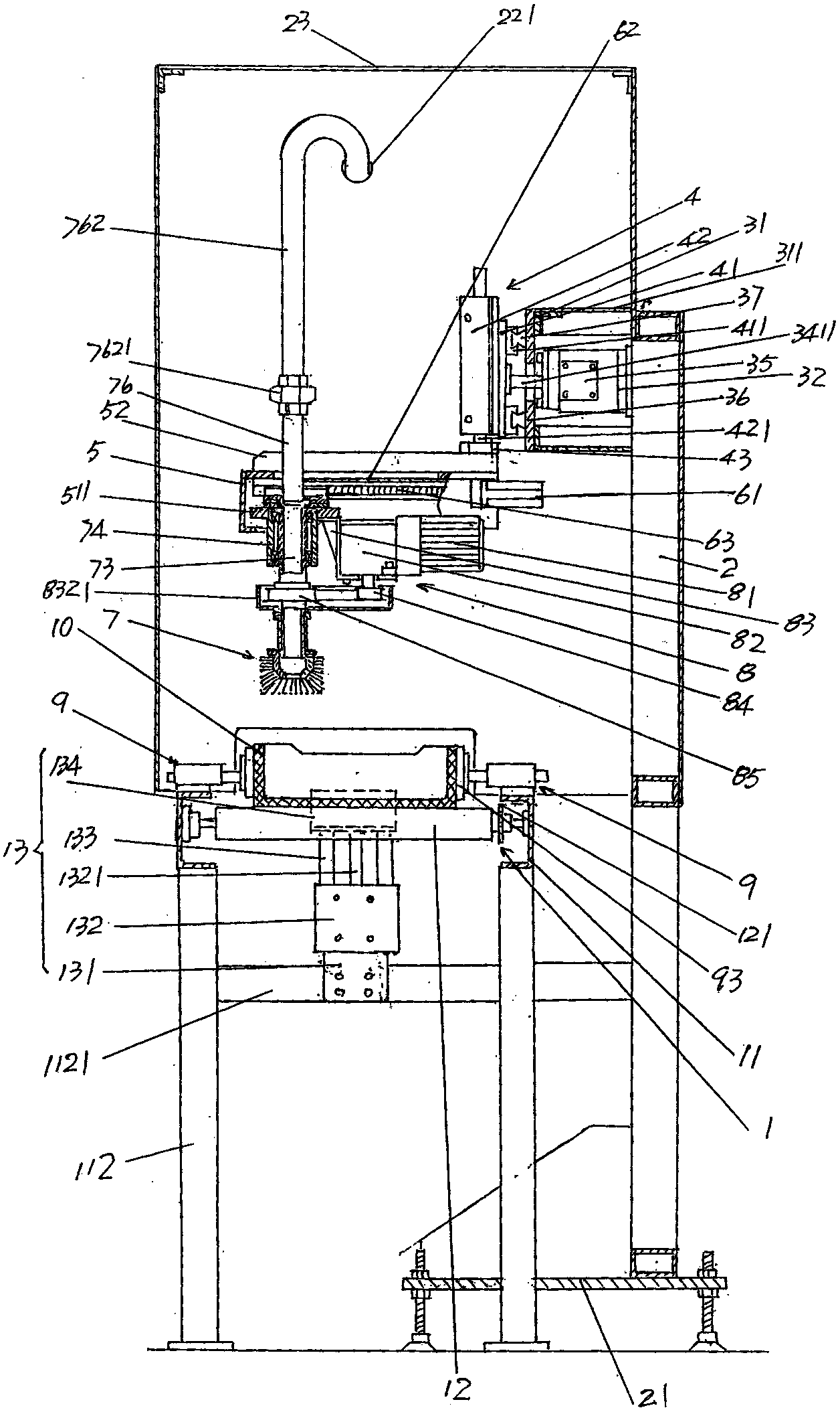 Sagger automatic sweeping device for electronic kiln automatic production line