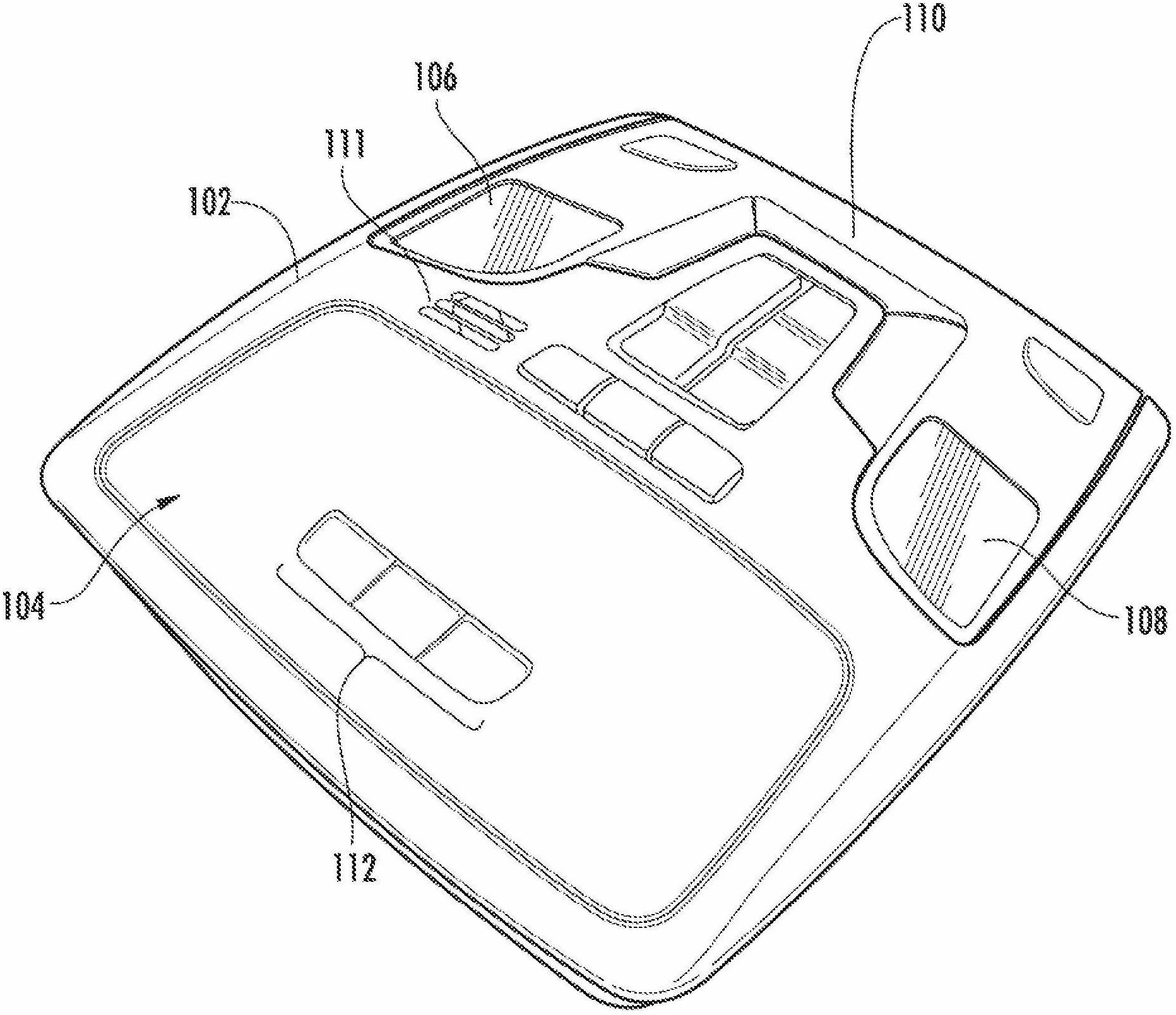 Low profile switching and lighting integration within an interior vehicle component