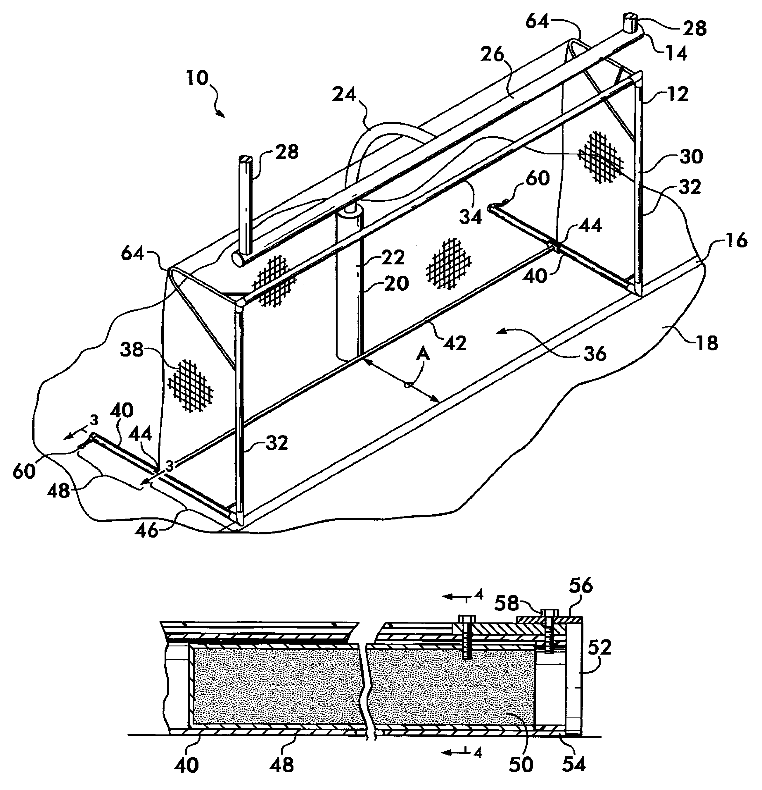 Soccer goal for use on shared fields