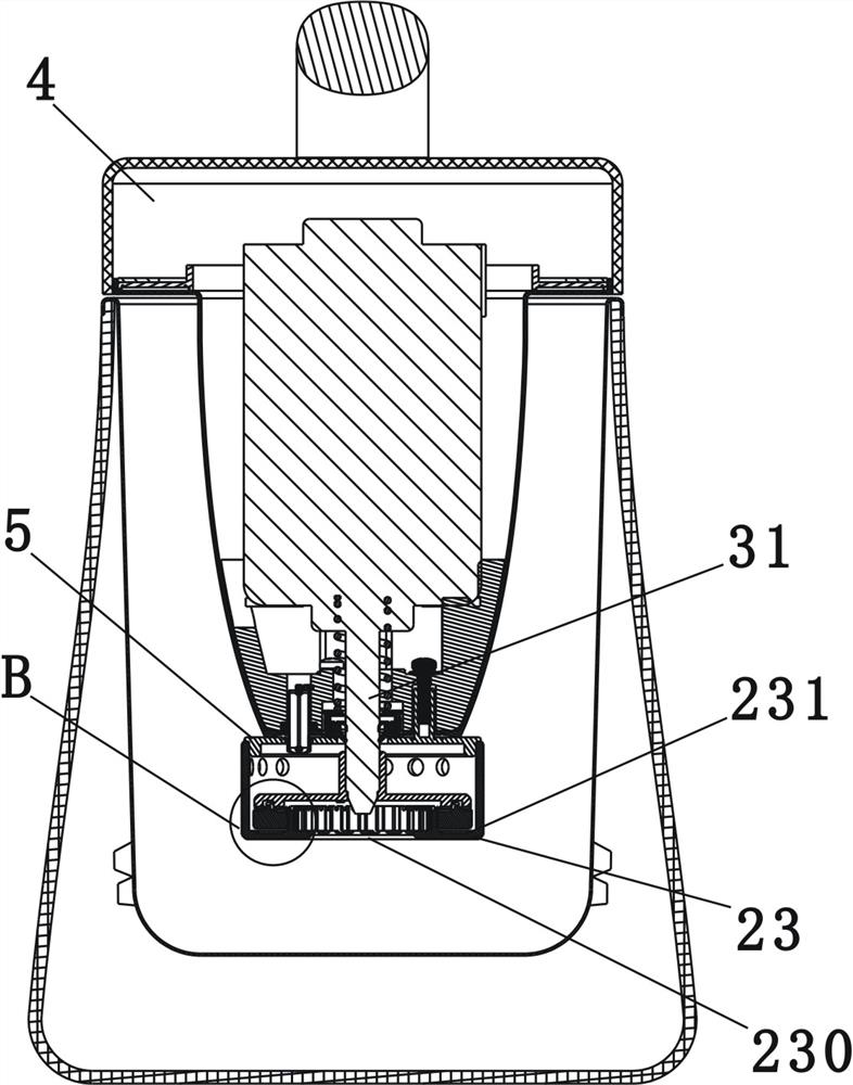 Grinding device for food processing machine