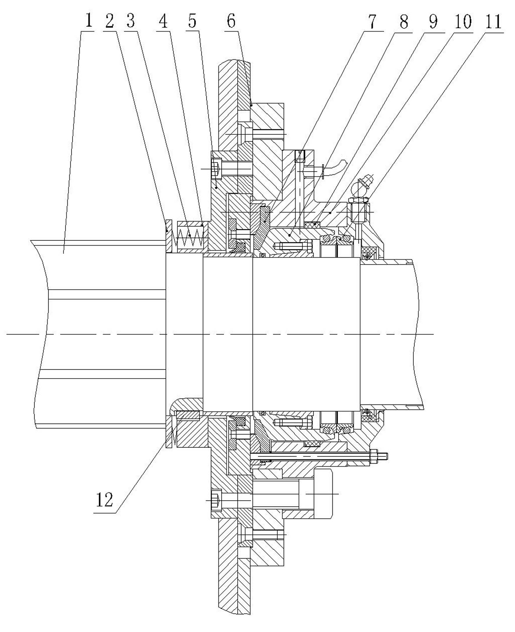 Novel shaft-end sealing structure of concrete mixer