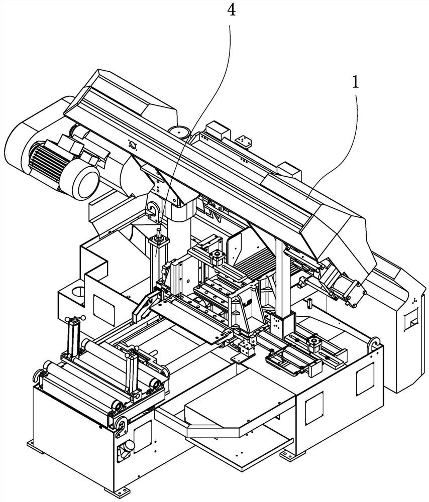 Saw band feeding automatic speed changing sawing machine