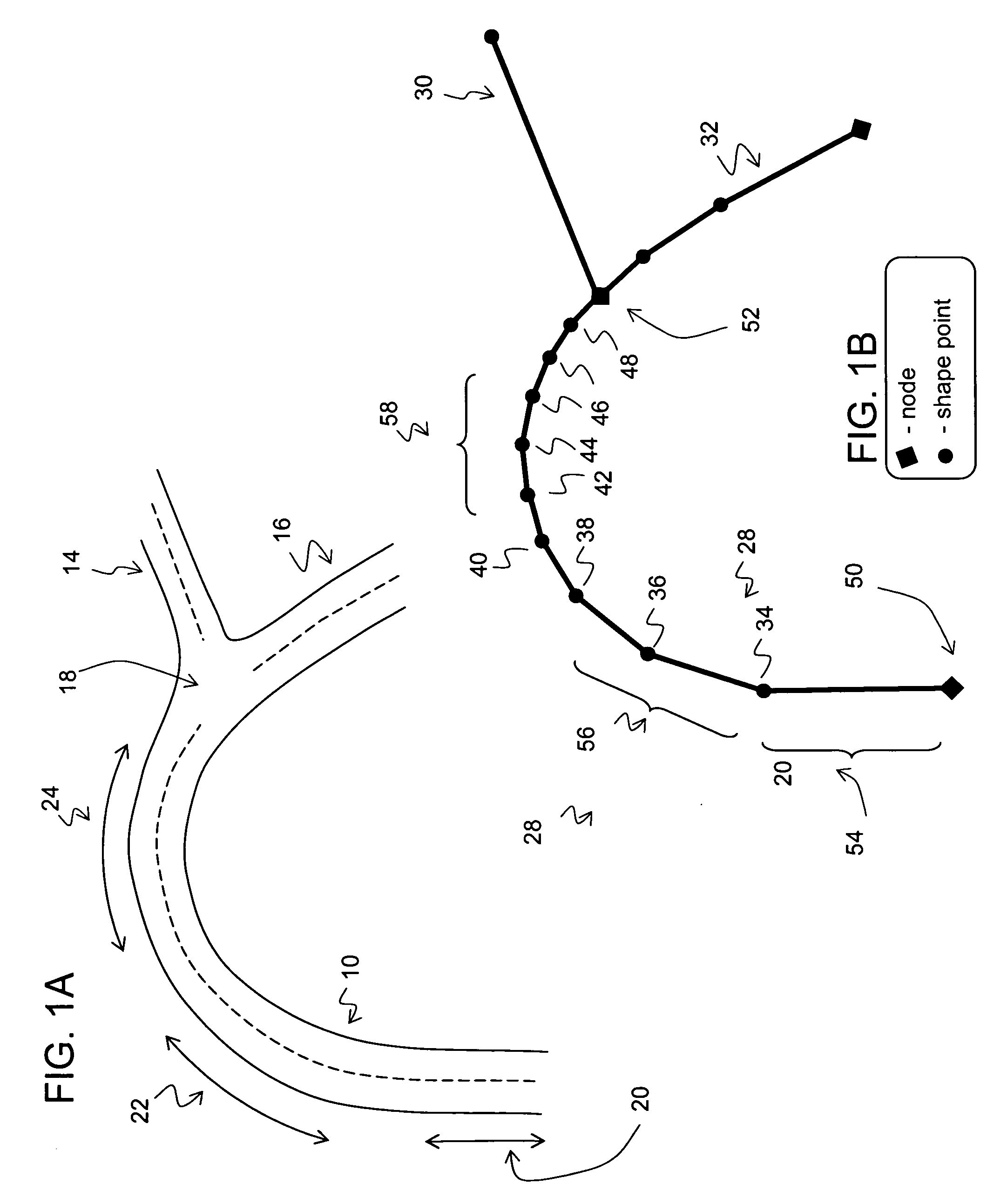 Data mining in a digital map database to identify decreasing radius of curvature along roads and enabling precautionary actions in a vehicle