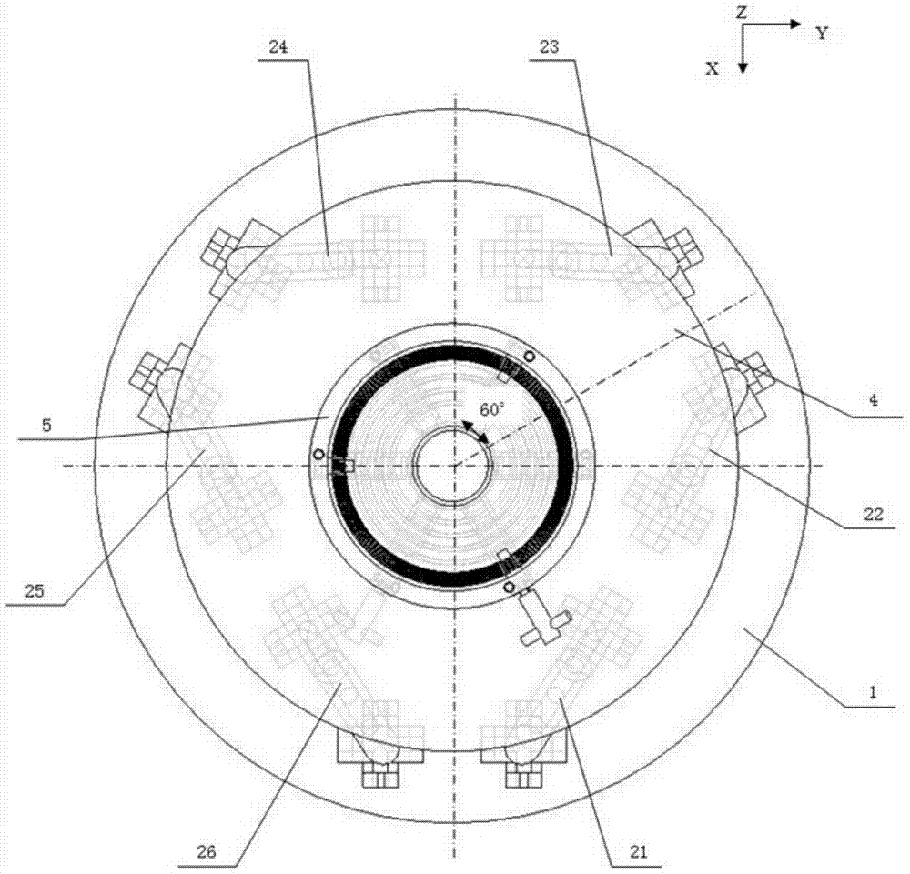 Six-dimensional force transducer calibration device