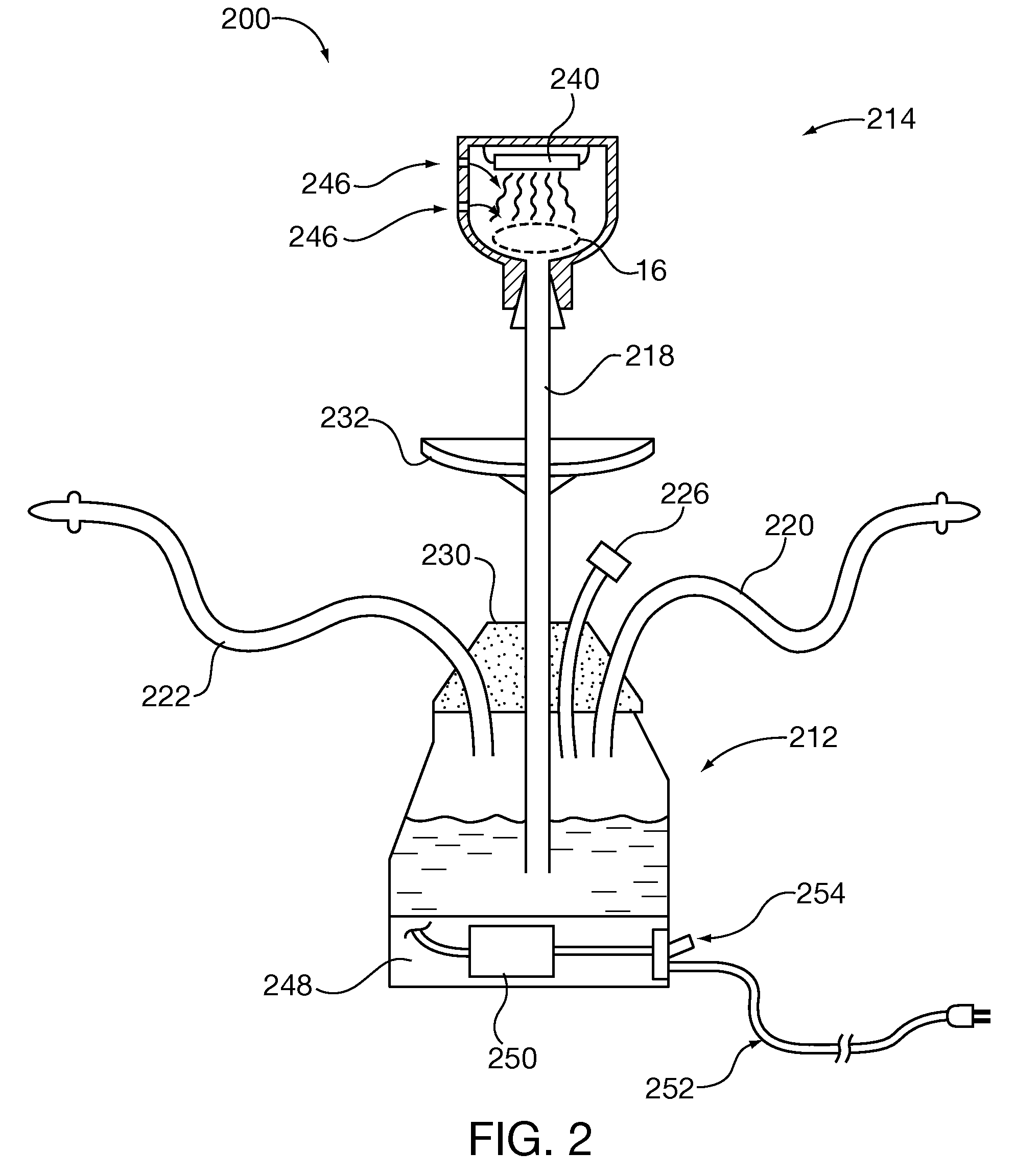 Electric heating for hookah