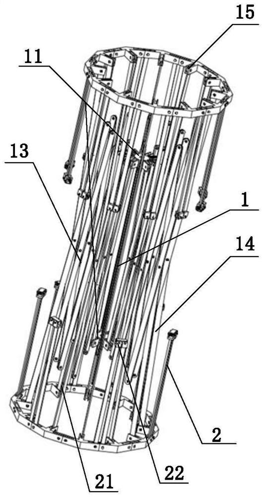 Torsion spring driven shear hinge ring rib type deployable antenna mechanism