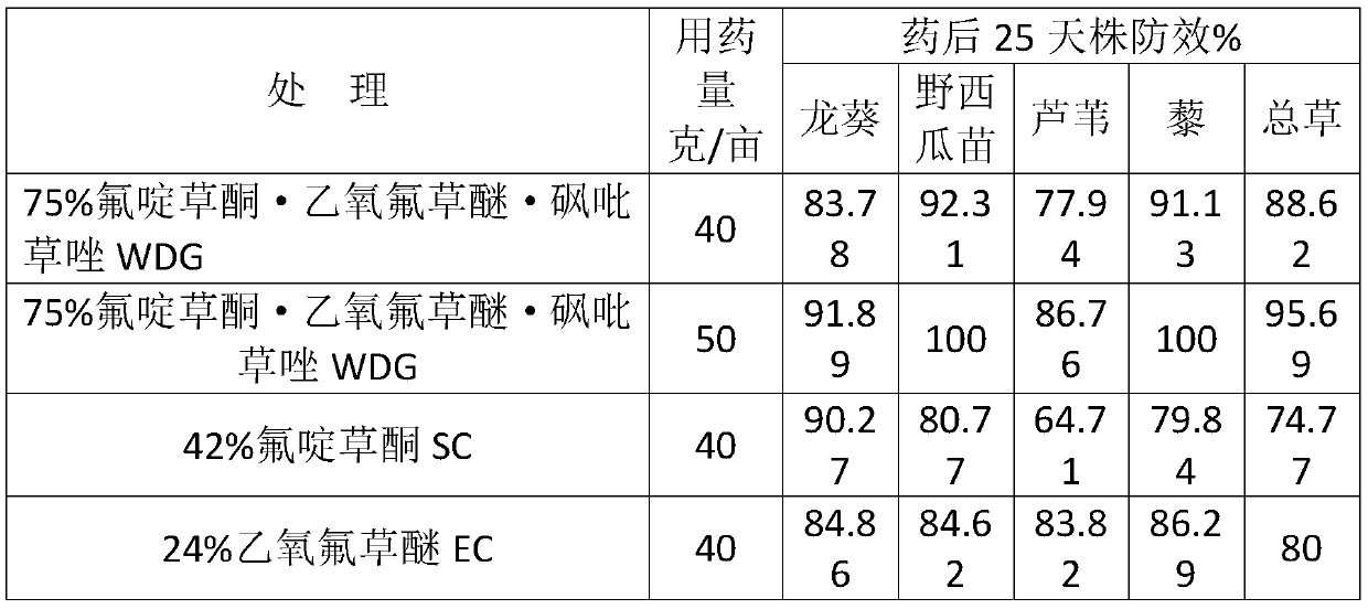 Fluridone compound herbicide and preparation method thereof