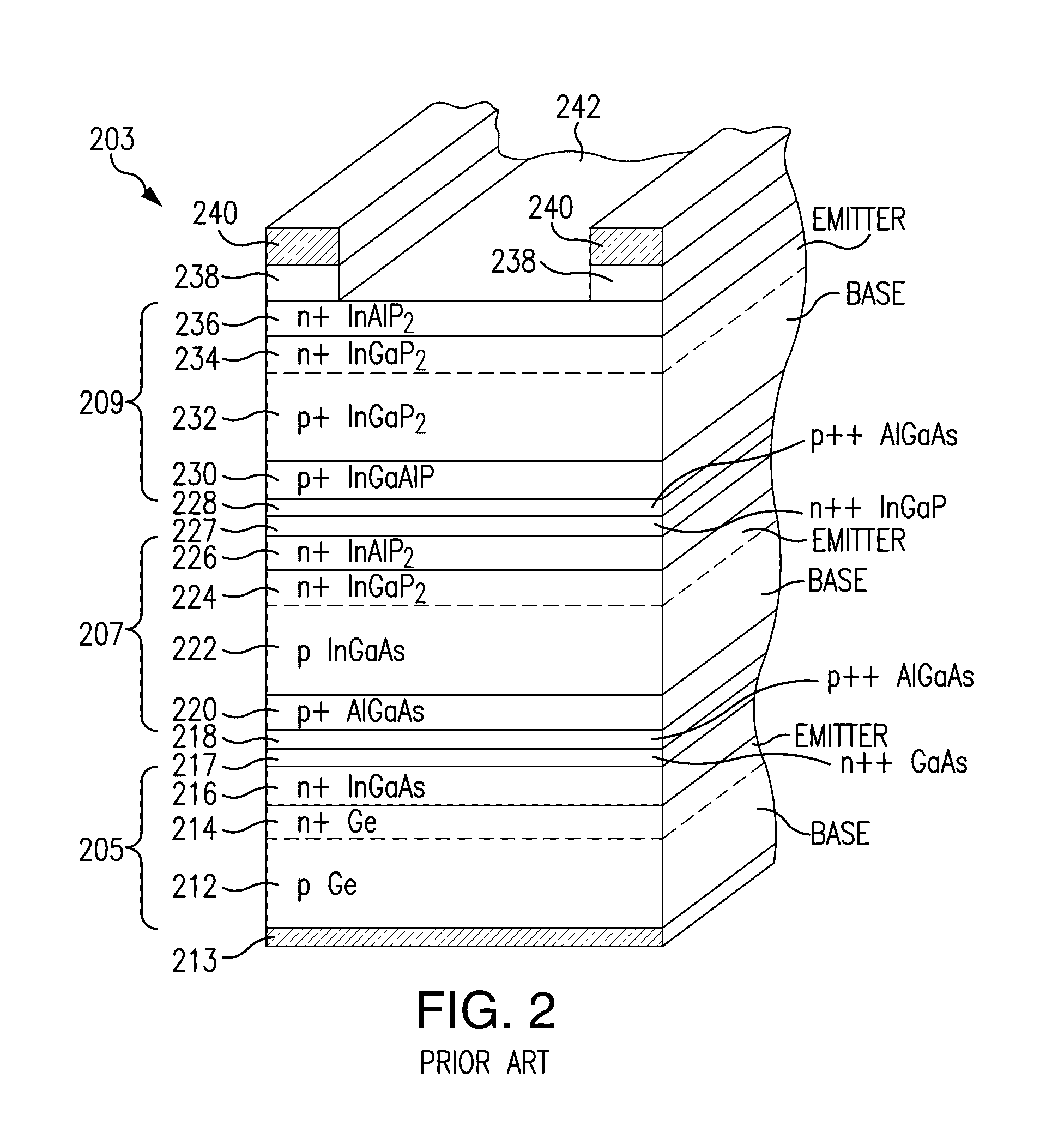 Four junction solar cell for space applications