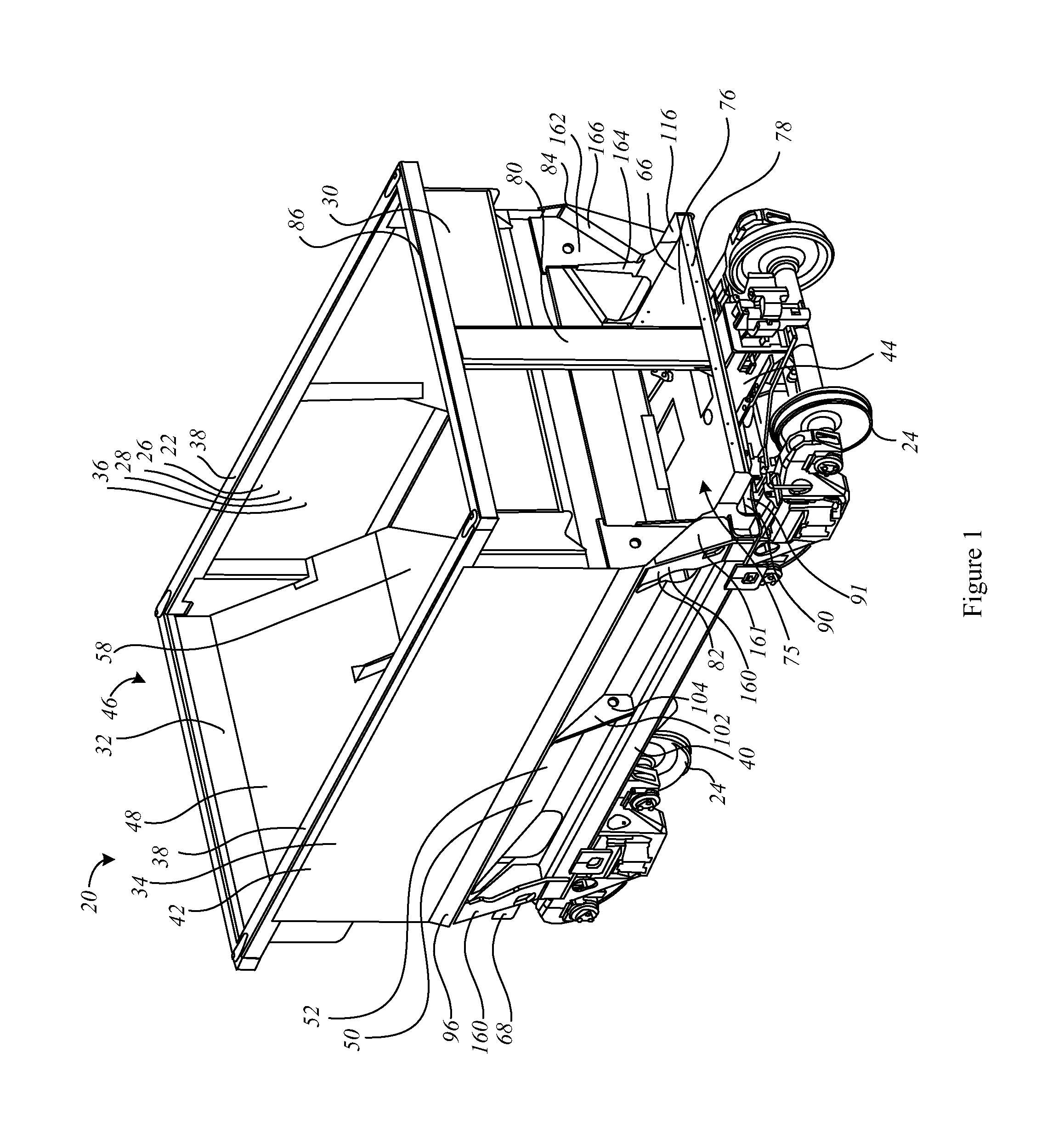 Railroad gondola car structure and mechanism therefor