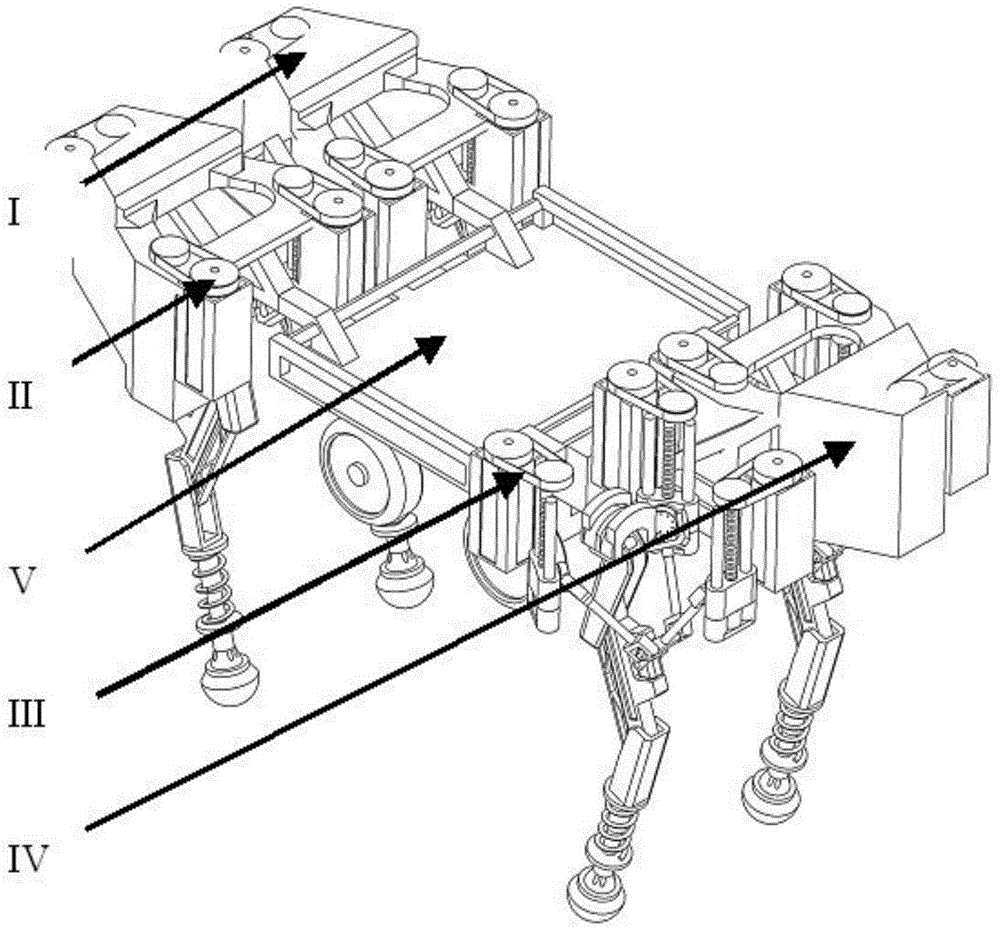 Linear driving walking robot leg structure and parallel four-footed walking robot