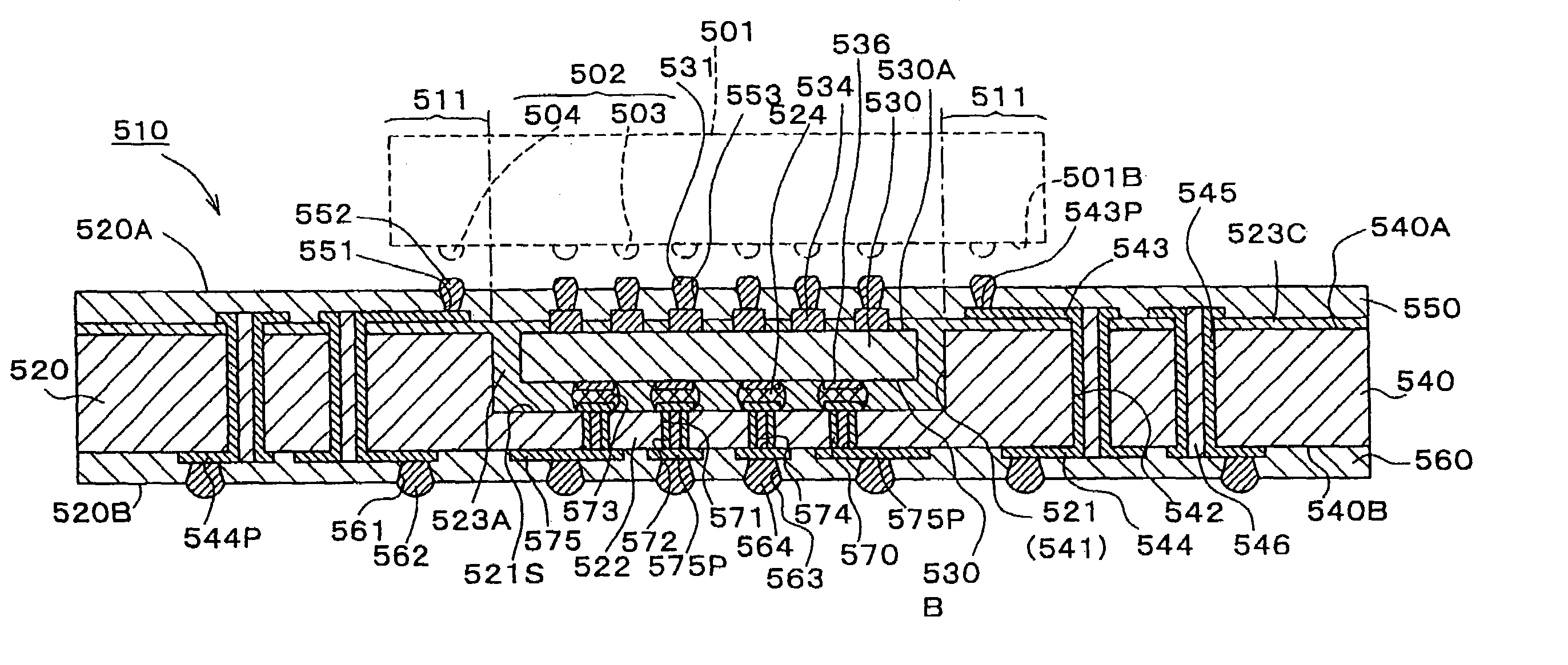 Capacitor-built-in type printed wiring substrate, printed wiring substrate, and capacitor