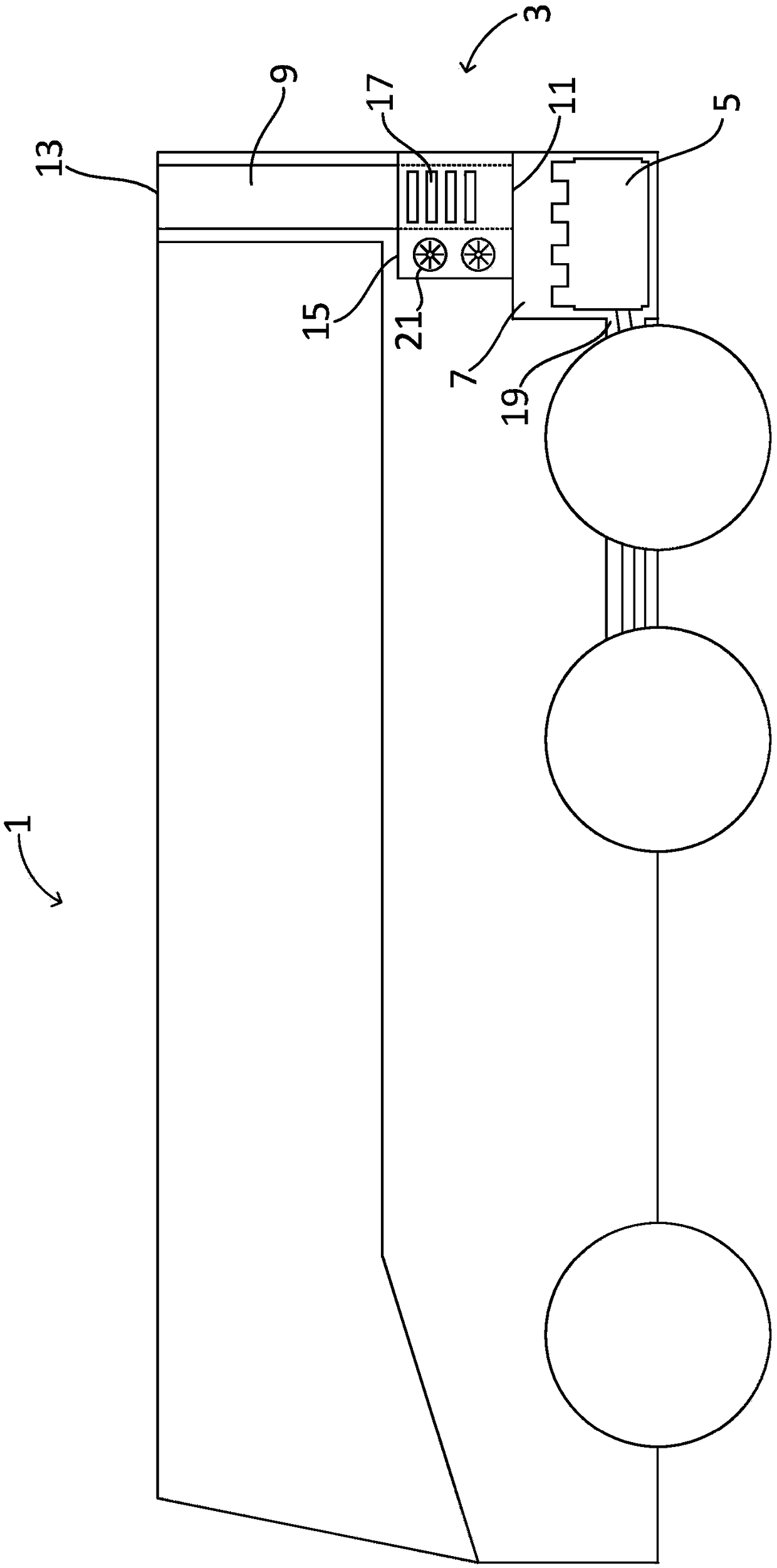 Ventilation device for venting a space, in particular an engine room of a vehicle