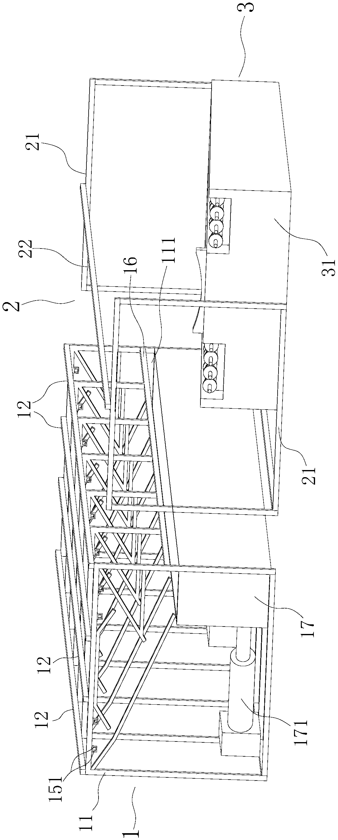 A production device for automatic discharge and lubrication of steel pipes