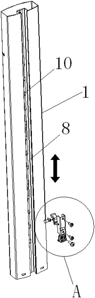 Height adjusting mechanism of floor model support