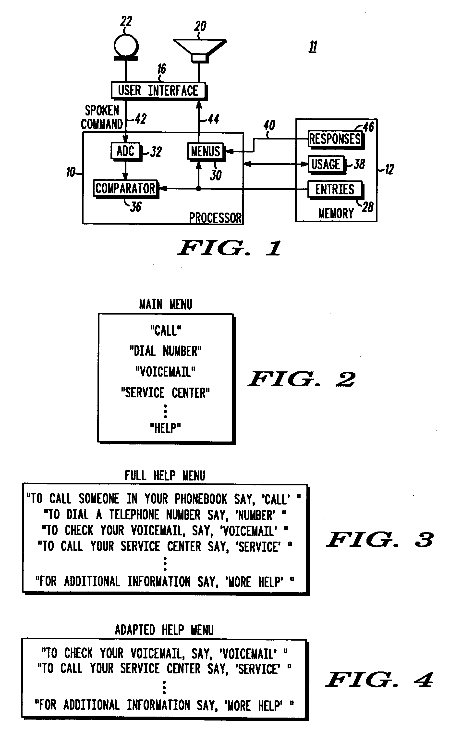 Adaptive menu for a user interface