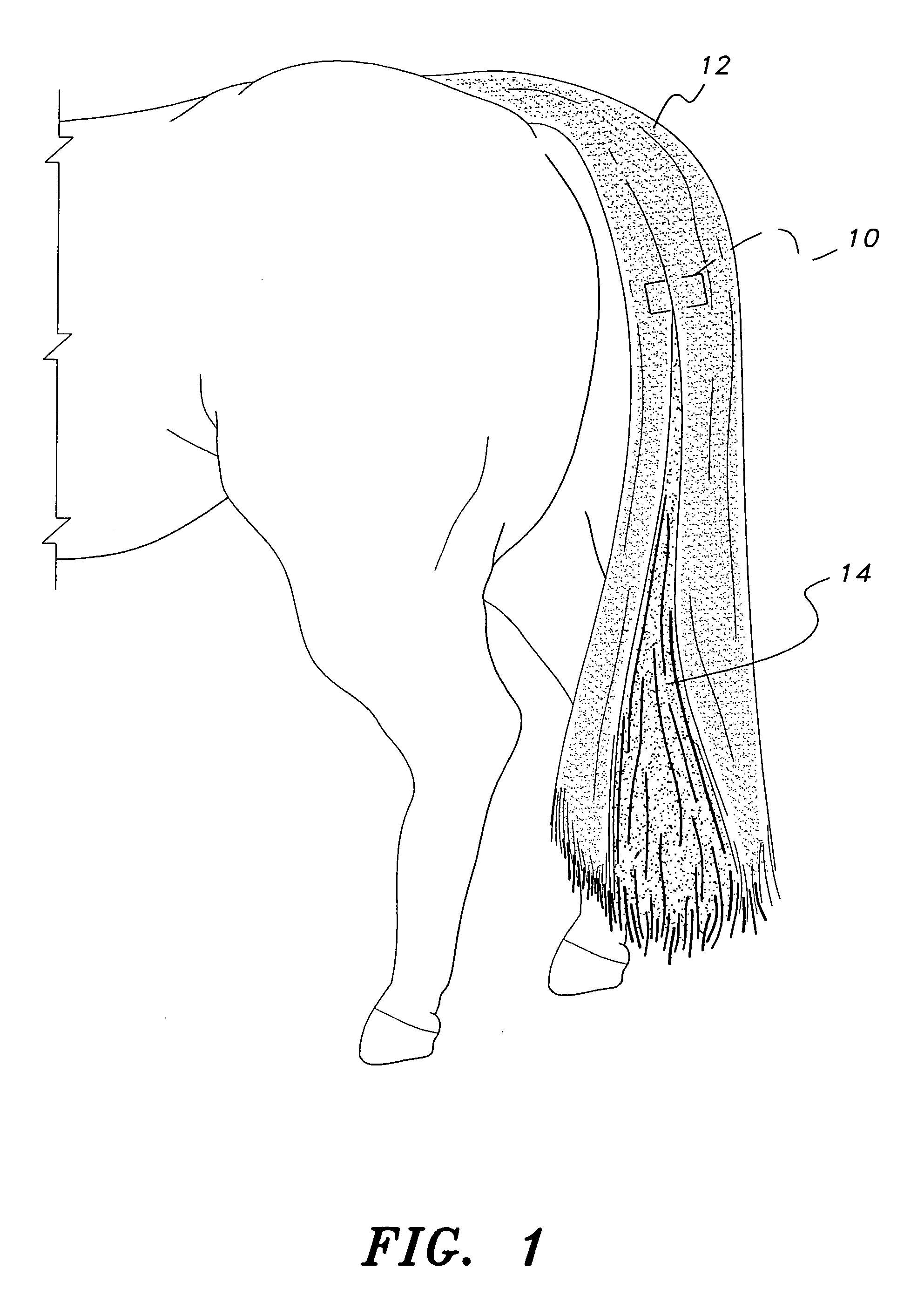 Device for attaching an artificial tail to an animal