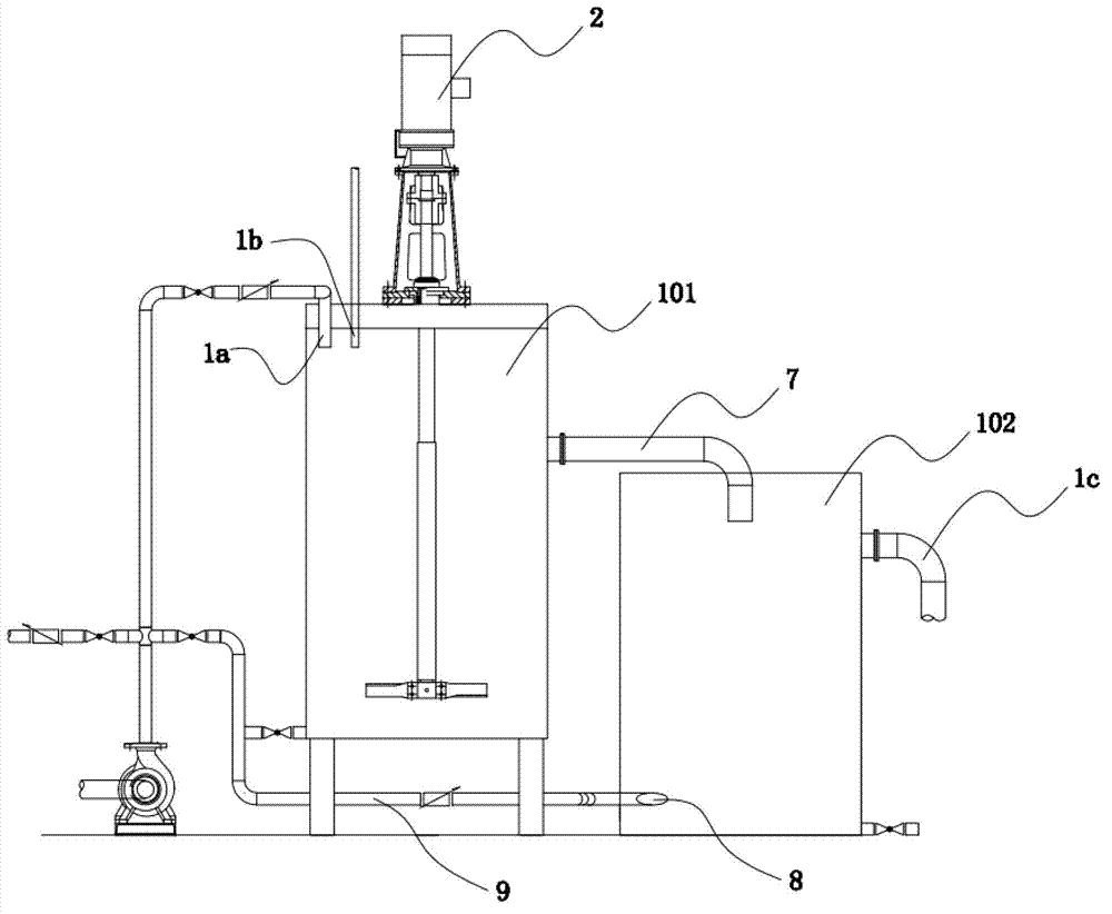 Well drilling wastewater flocculation precipitation treatment device and wastewater treating method