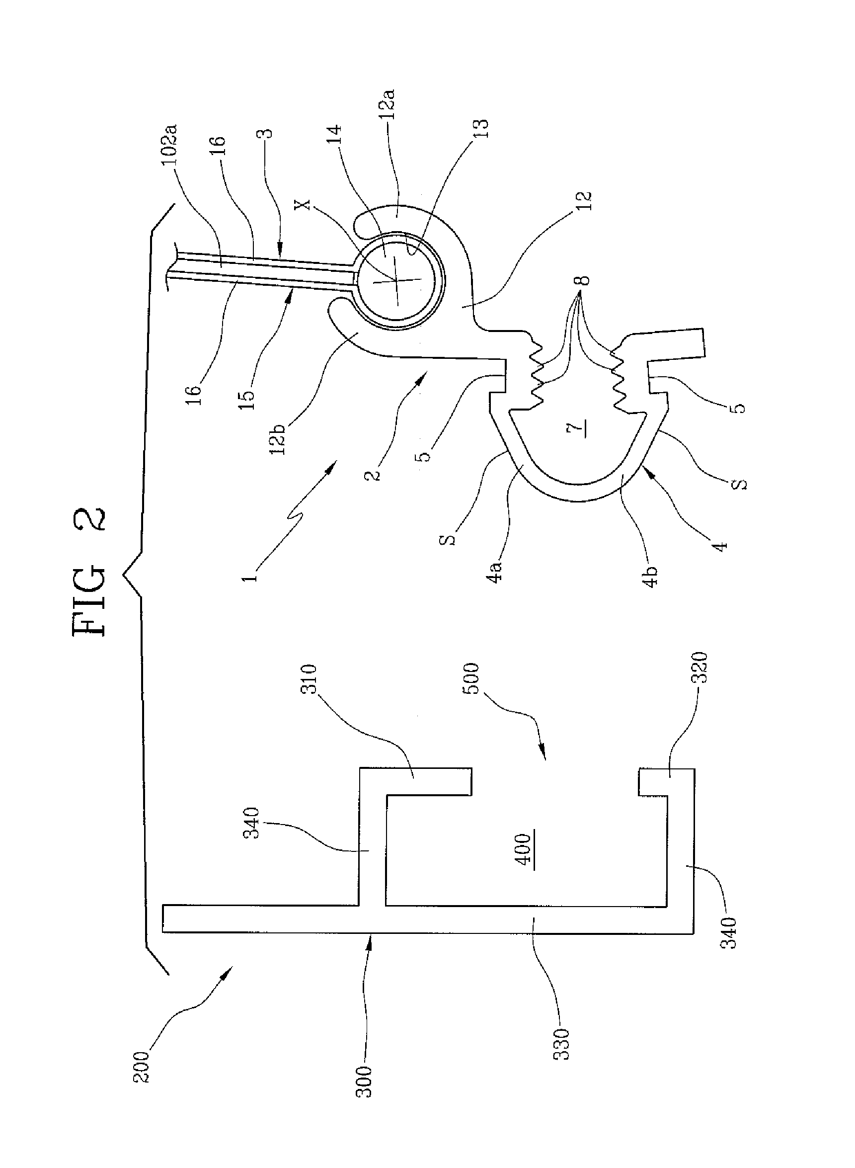 Device for connecting the gangway bellows cover and the chassis of articulated vehicles