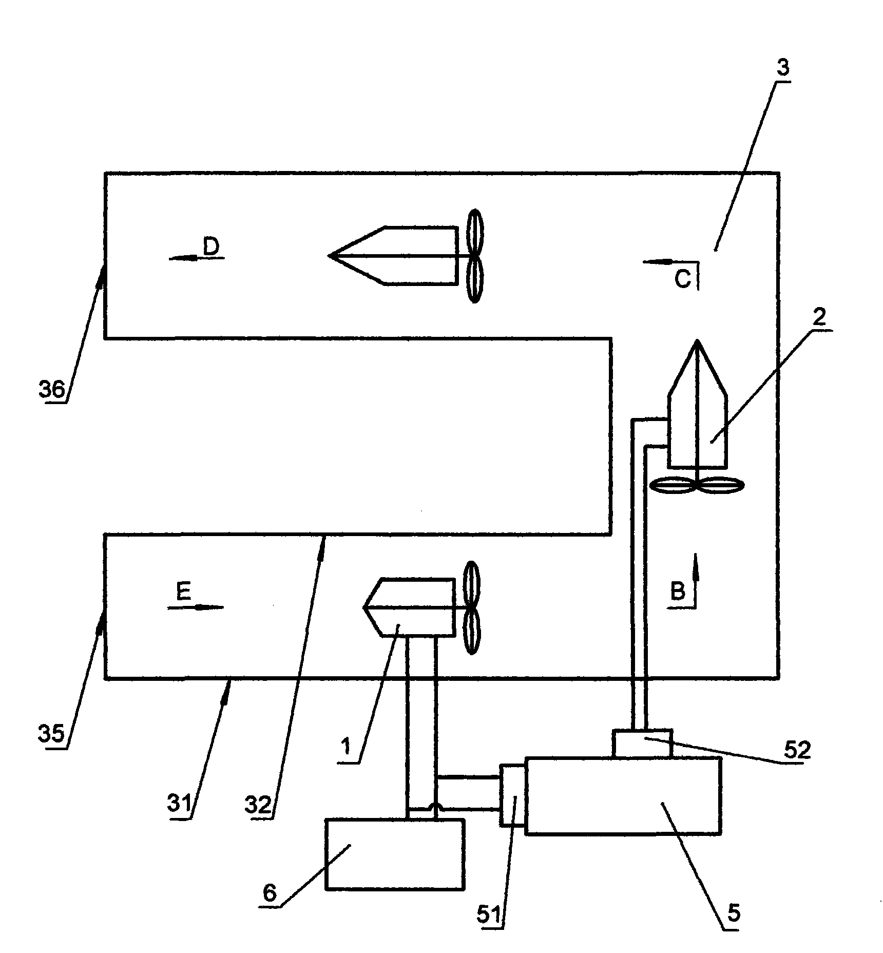 Generator for converting air power into electric energy