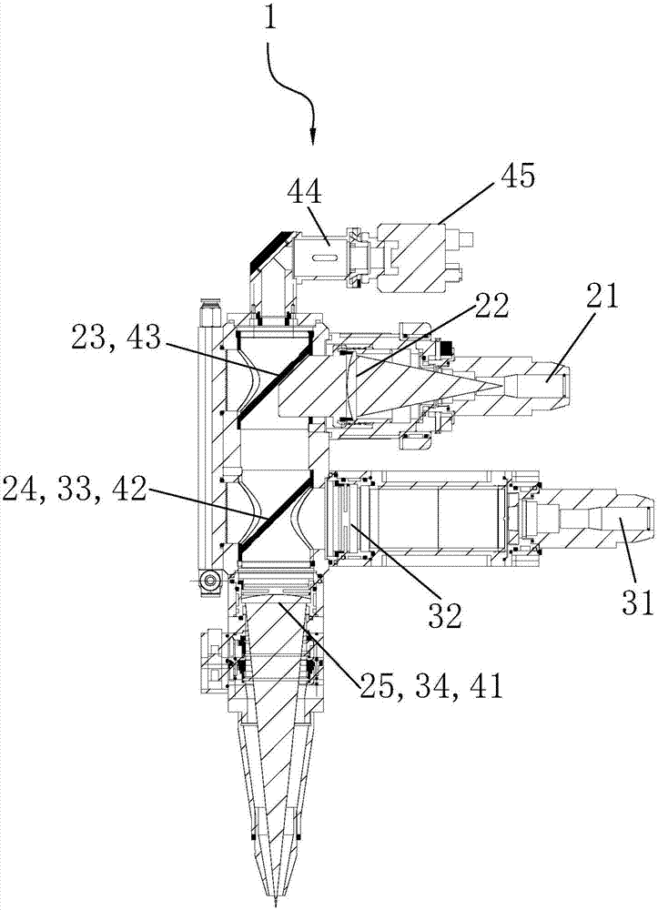 Exiting device for laser hybrid welding