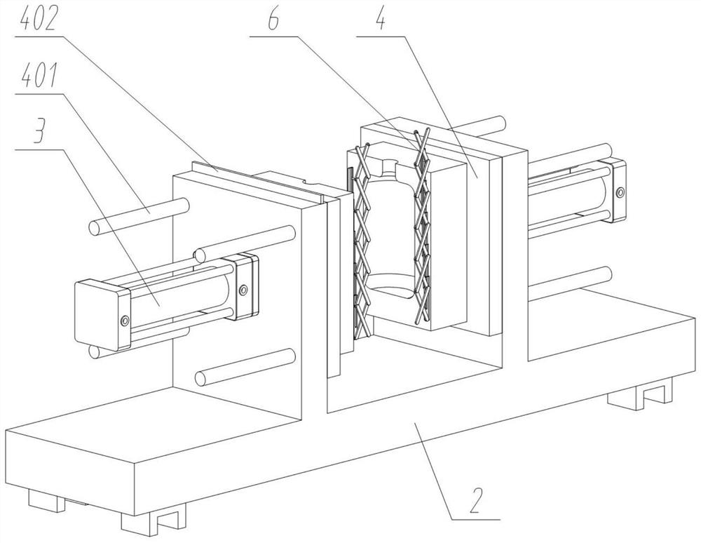 Automatic cleaning device for blow molding mold for plastic product processing