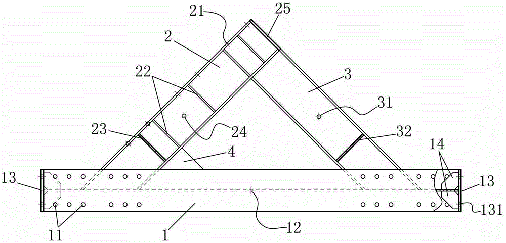 A triangular purlin used in the internal support system of foundation pit support