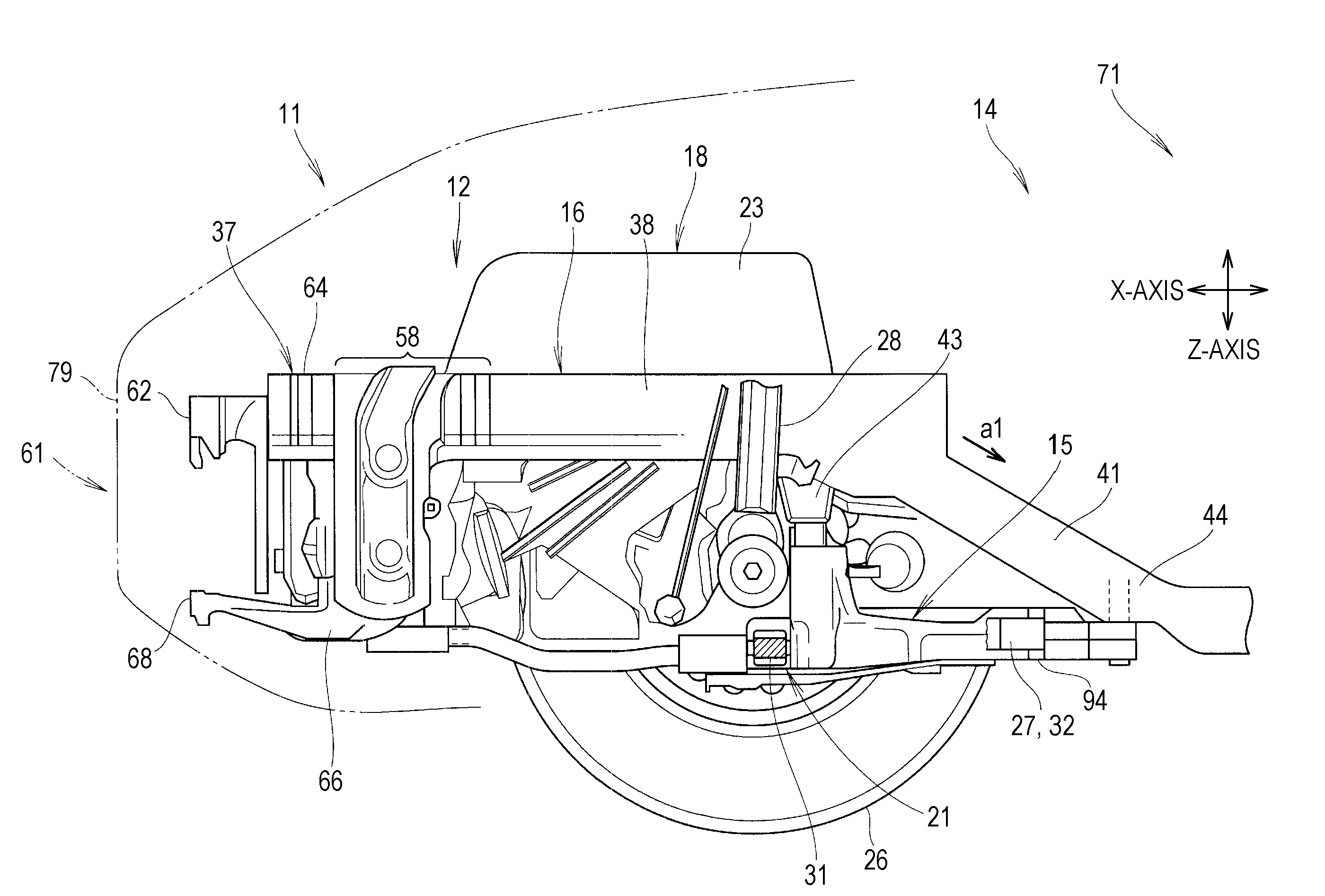 Front body of vehicle