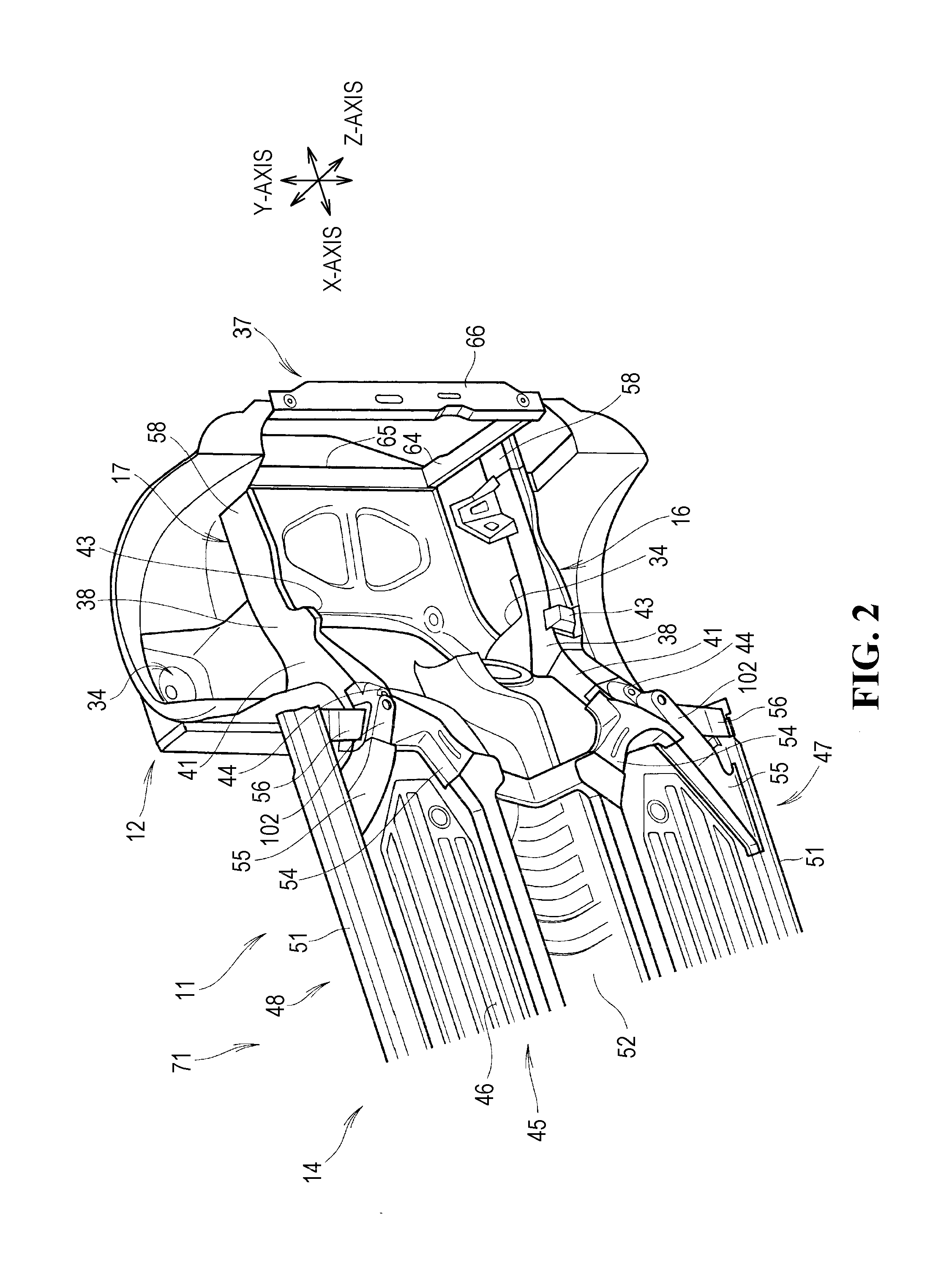 Front body of vehicle