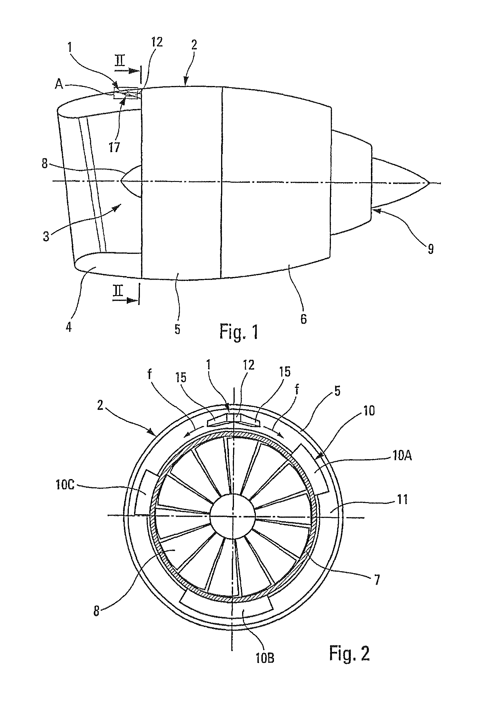 Ventilating air intake arrangement