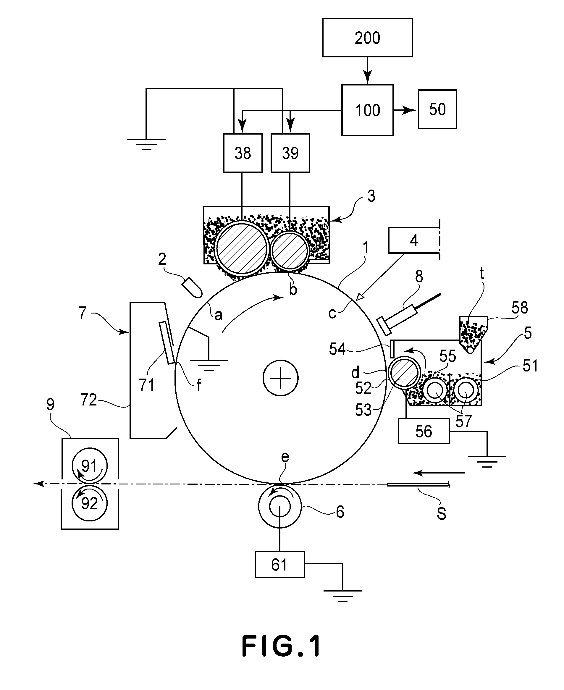 Image forming apparatus featuring control voltages applied to magnetic particle carrying members