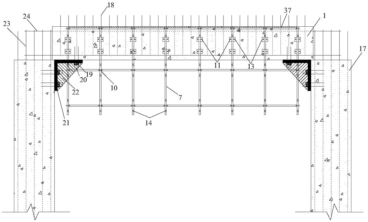 Prefabricated assembly type composite slab suspension supporting structure and composite slab construction method thereof