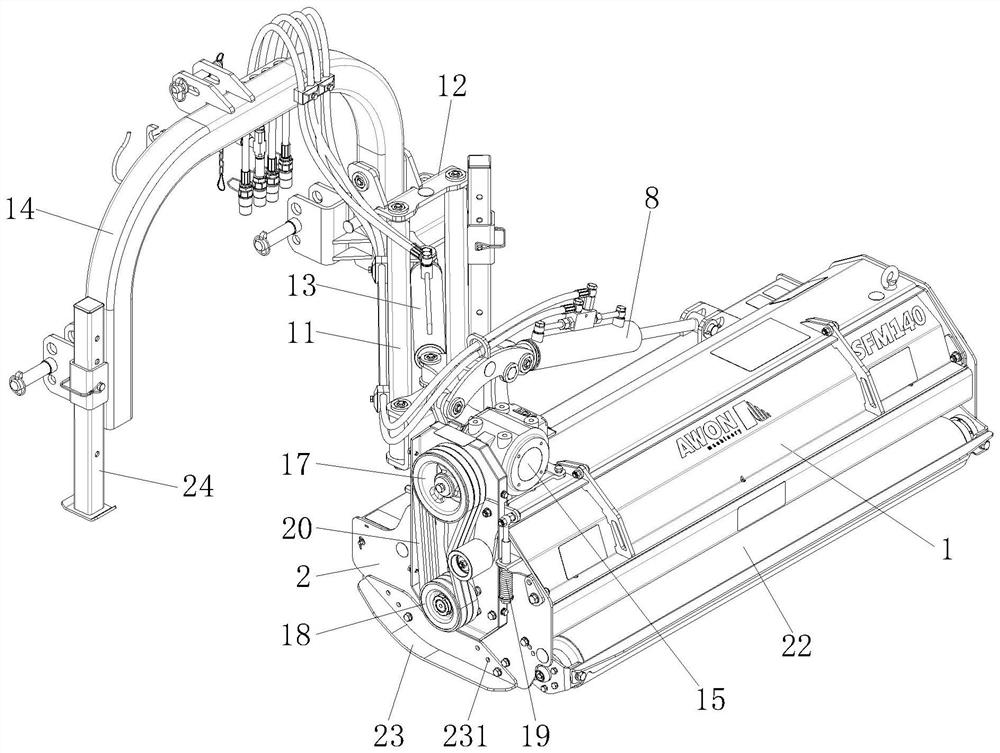 Turnover lateral moving type mower