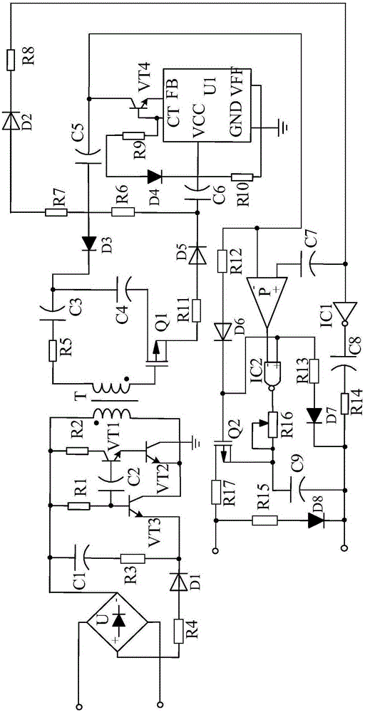 Emitter-coupled amplification-based energy-saving control system for smart power grid