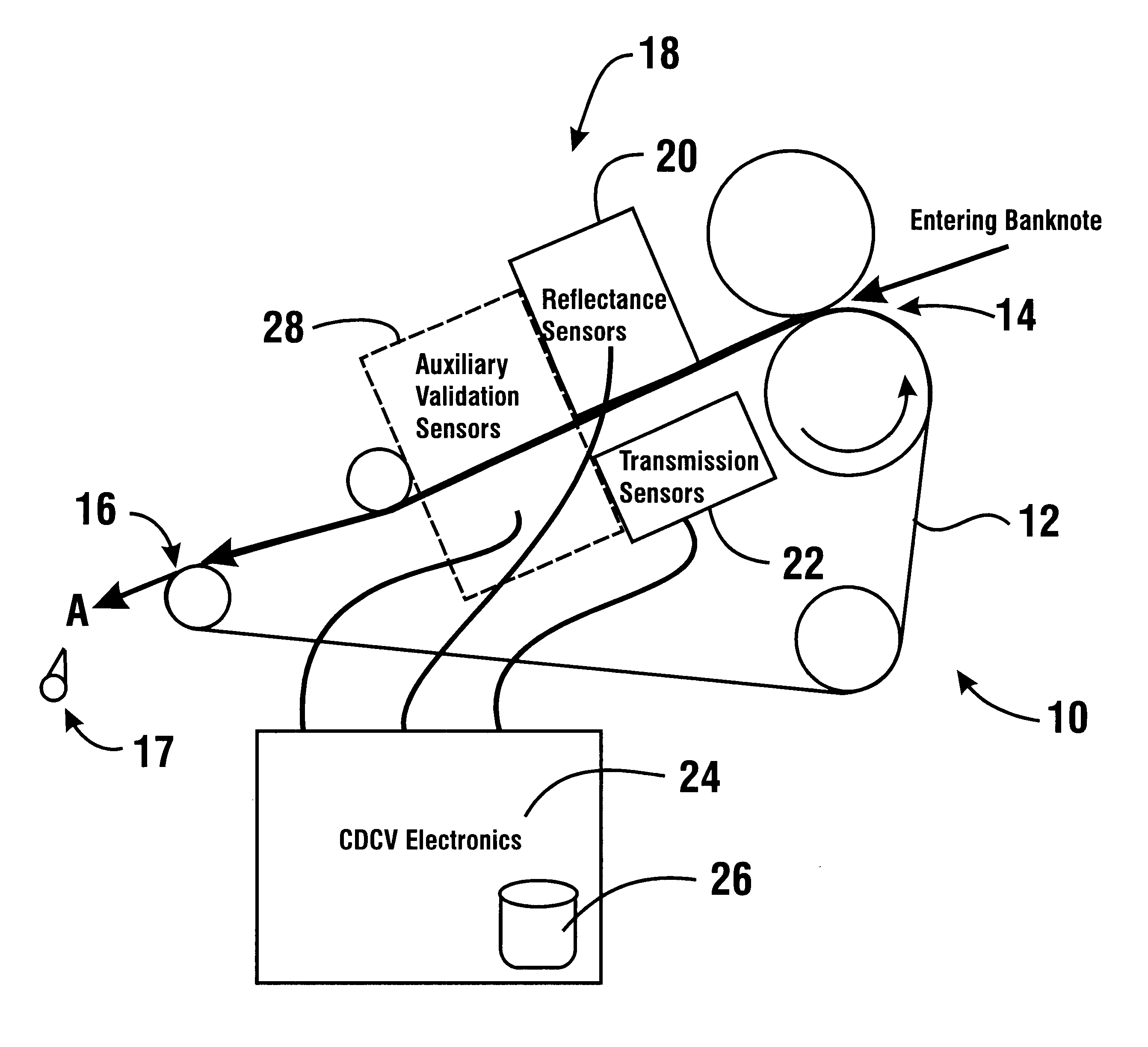 Apparatus and method for processing bank notes and other documents in an automated banking machine