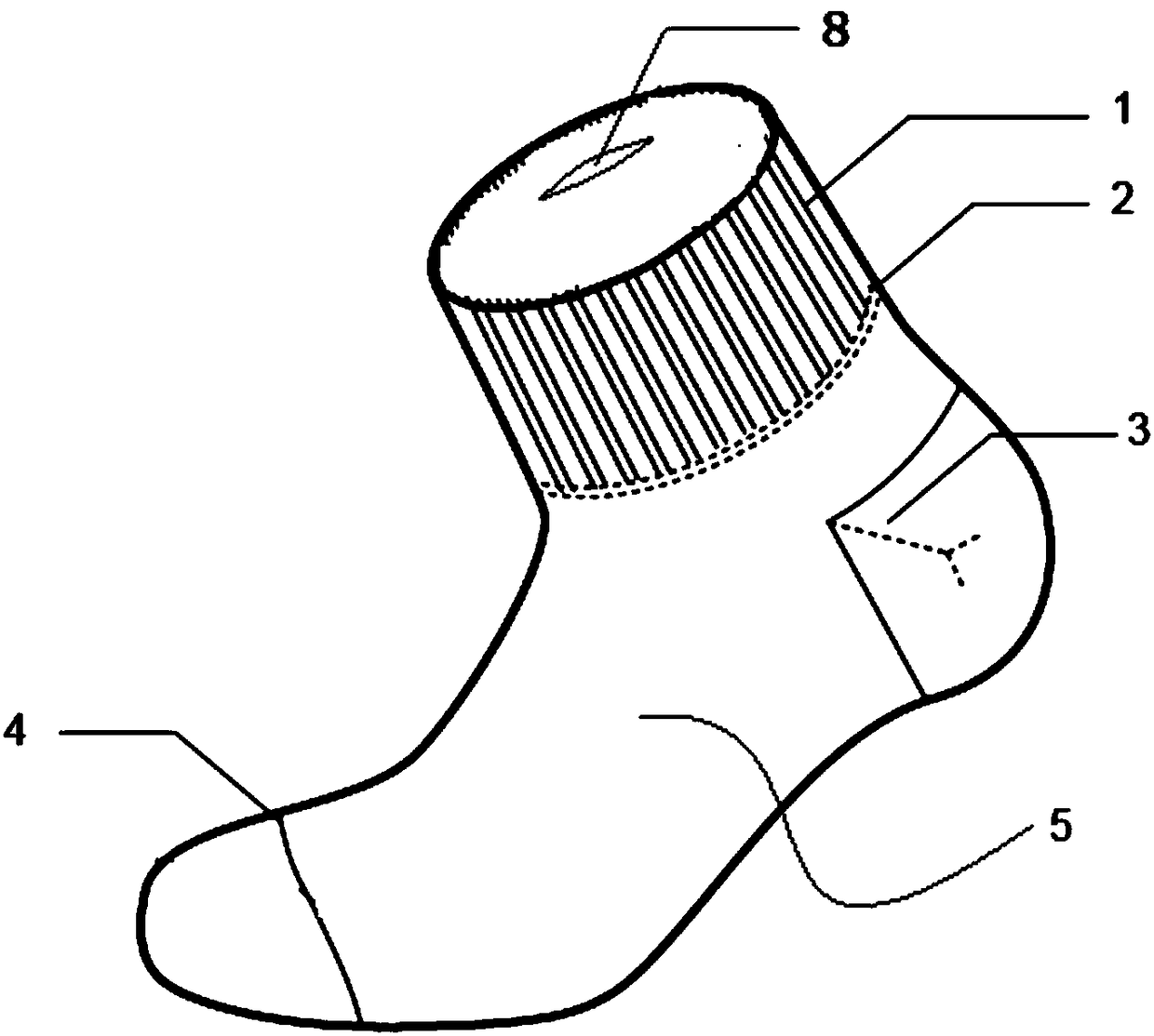 Sock with article placing function