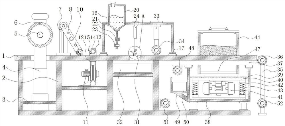 Abrasive paper production gluing device with anti-deviation structure