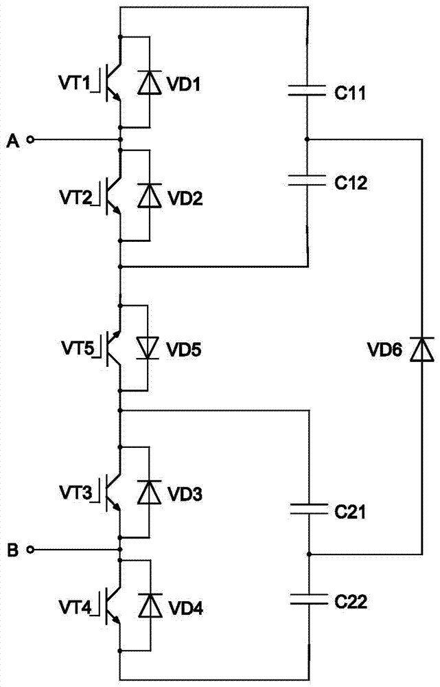 MMC topology structure applied to flexible direct current power transmission