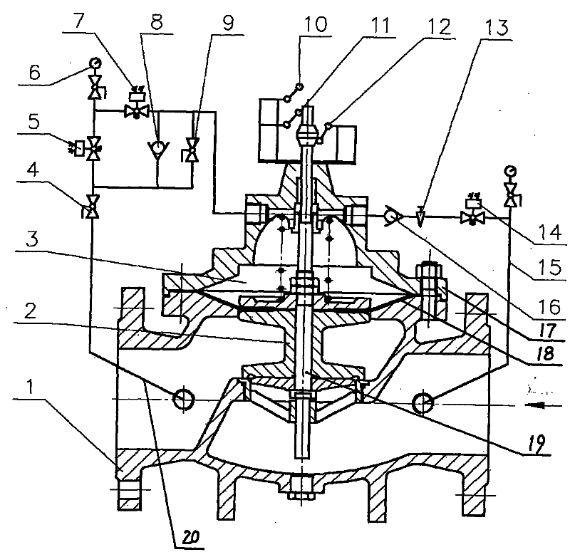 Double-aperture adjustable slow-closure control valve for water pump