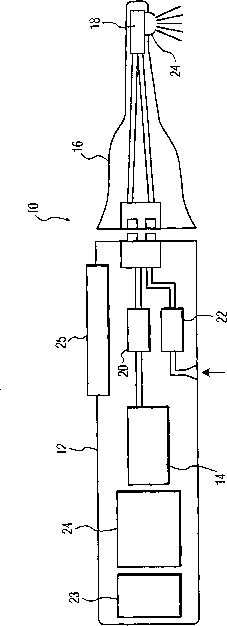 A locating/guidance tip assembly for a liquid droplet spray teeth cleaning system