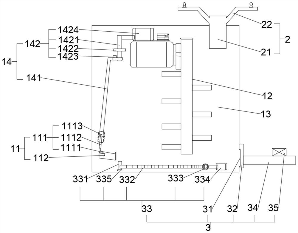 Mixing cavity system of wet material system of gypsum board production line