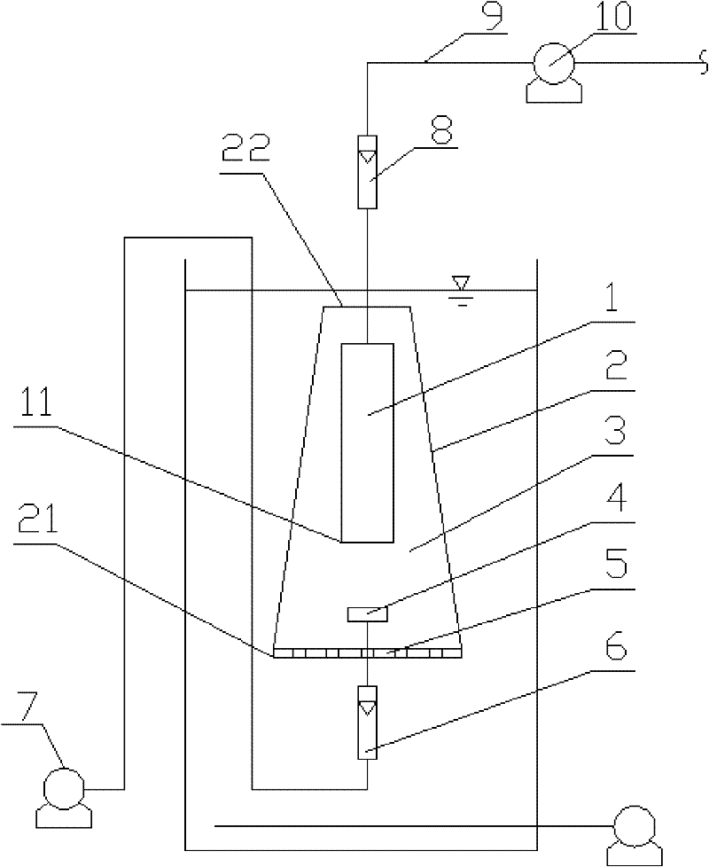 Method and device of integral type hollow fibrous membrane bioreactor based on fluid mechanics