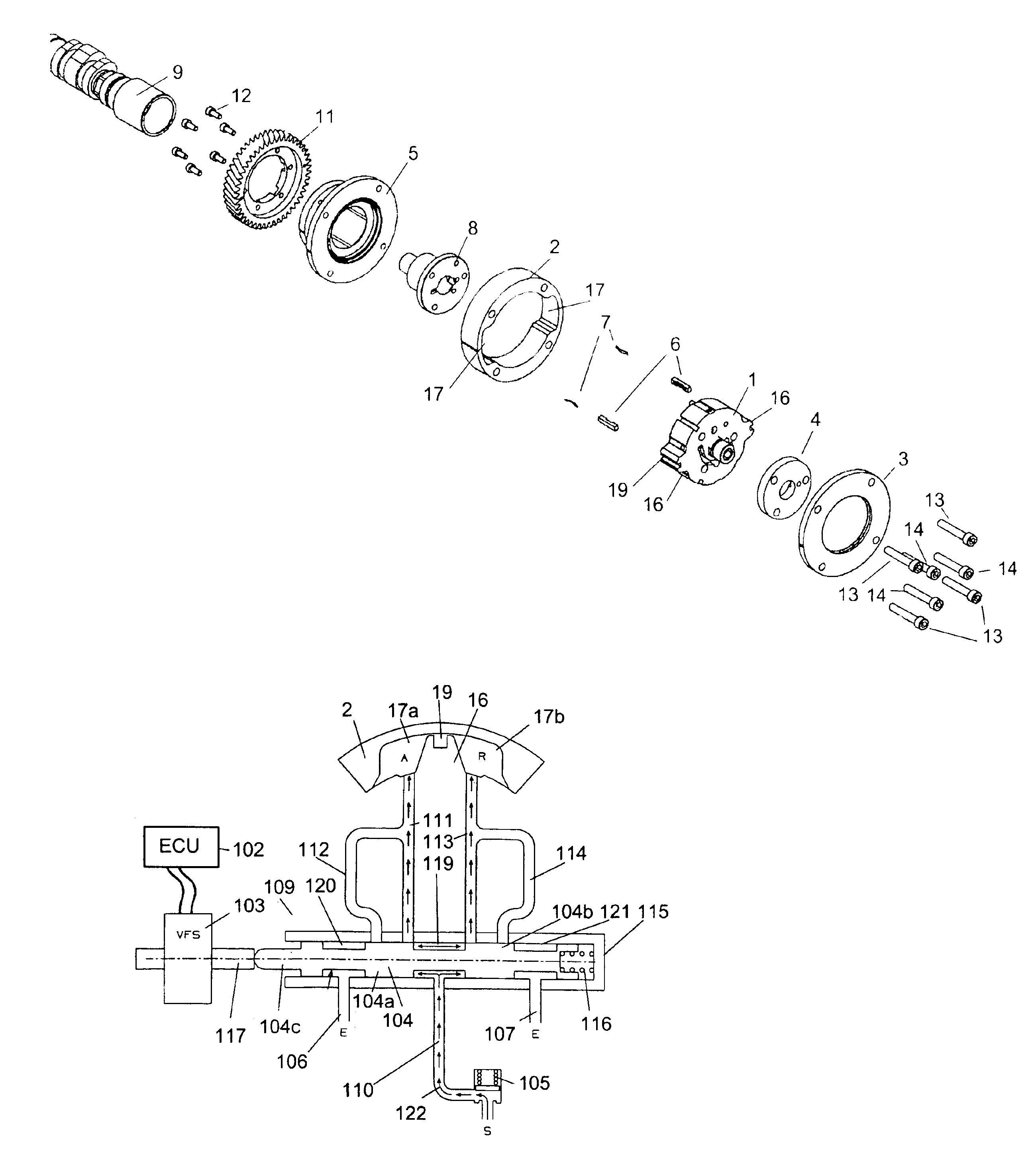 Torsional assisted multi-position cam indexer having controls located in rotor