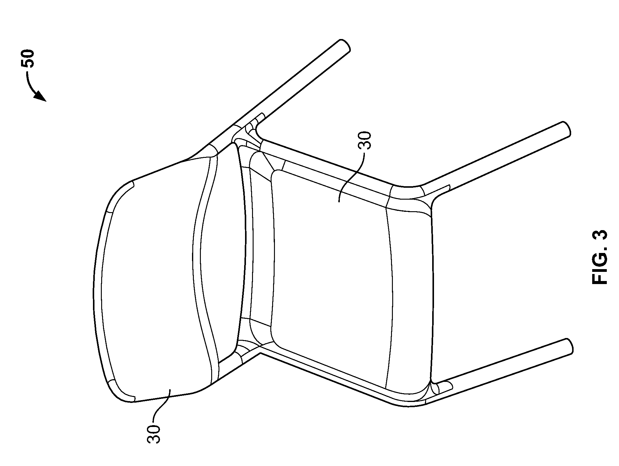 Co-injection molded chair