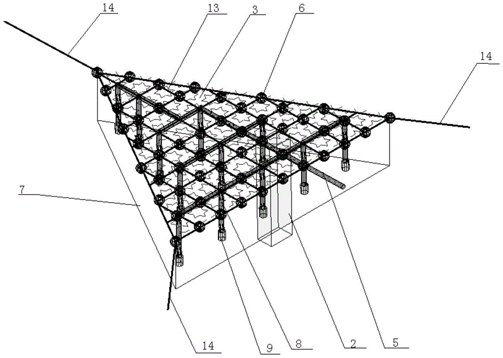 A floating algae isolation and suppression device within the surface area of ​​a lake reservoir