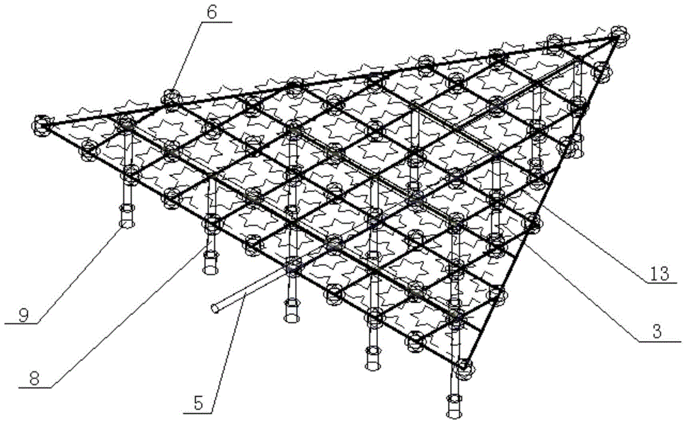 A floating algae isolation and suppression device within the surface area of ​​a lake reservoir